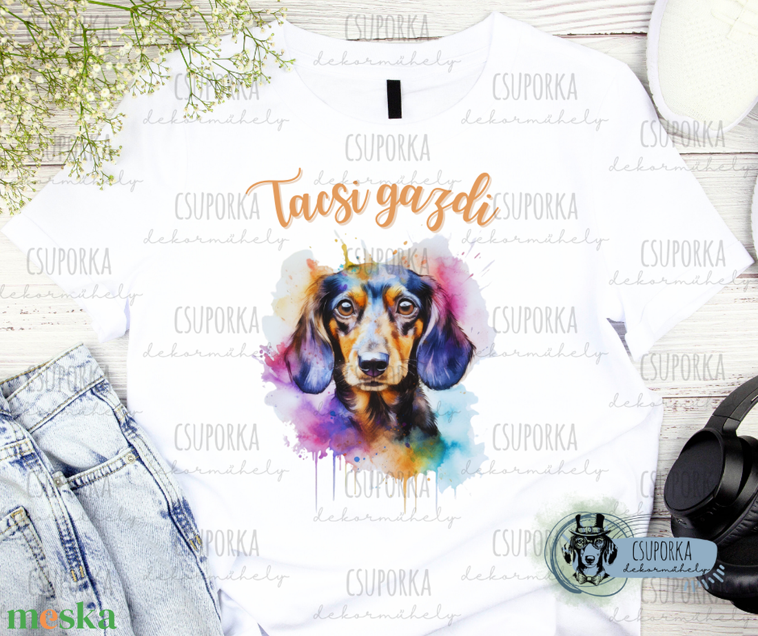 Tacsis unisex póló - tacsi gazdi - ruha & divat - női ruha - póló, felső - Meska.hu Tacsis unisex póló - tacsi gazdi - ruha & divat - női ruha - póló, felső - Meska.hu