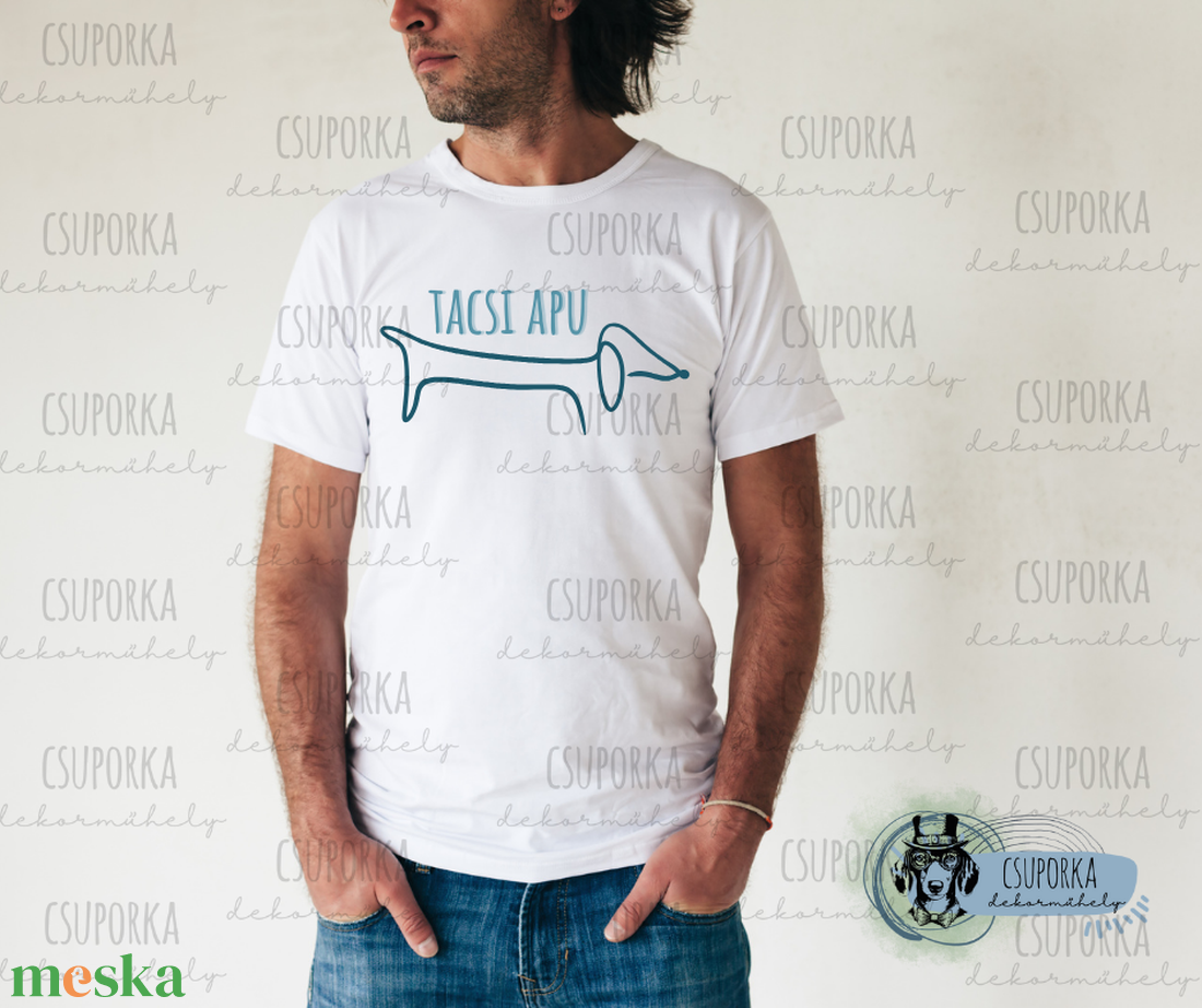 Tacsis unisex póló - tacsi apu 1 - ruha & divat - férfi ruha - póló - Meska.hu