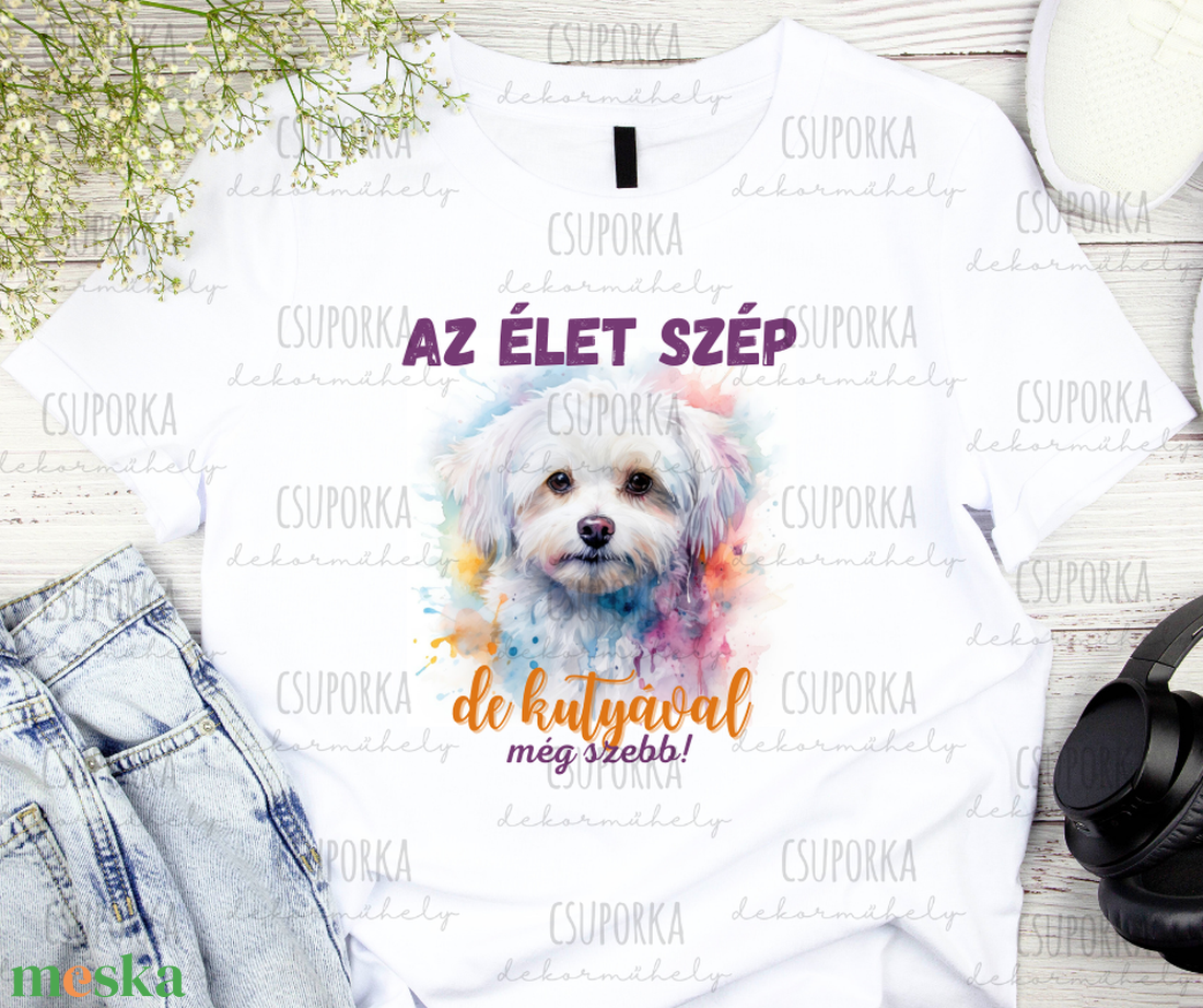 Kutyás unisex póló - Bishon - ruha & divat - női ruha - póló, felső - Meska.hu Kutyás unisex póló - Bishon - ruha & divat - női ruha - póló, felső - Meska.hu
