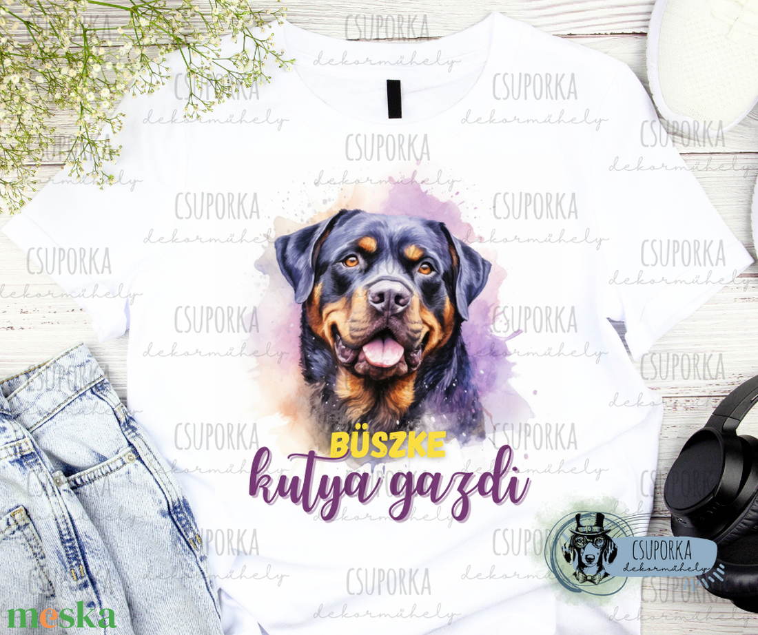 Kutyás unisex póló - Rottweiler - ruha & divat - női ruha - póló, felső - Meska.hu Kutyás unisex póló - Rottweiler - ruha & divat - női ruha - póló, felső - Meska.hu