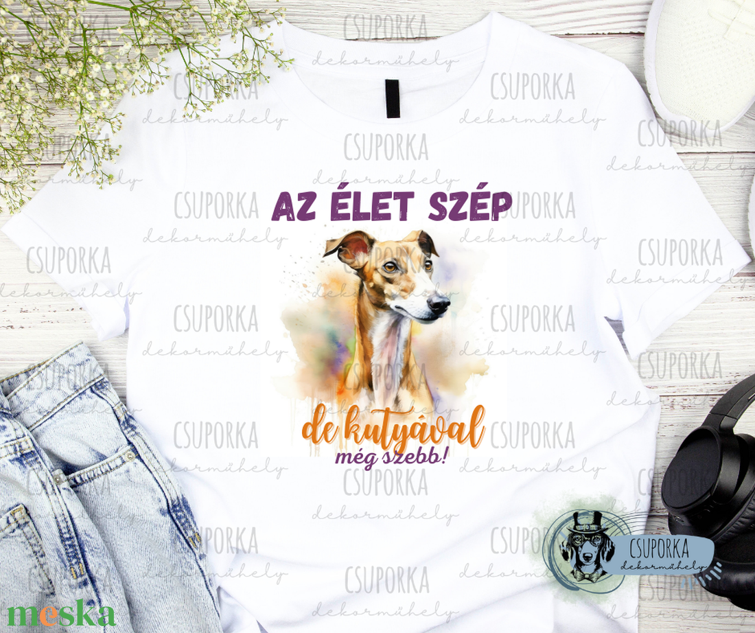 Kutyás unisex póló - agár 2 - ruha & divat - női ruha - póló, felső - Meska.hu Kutyás unisex póló - agár 2 - ruha & divat - női ruha - póló, felső - Meska.hu