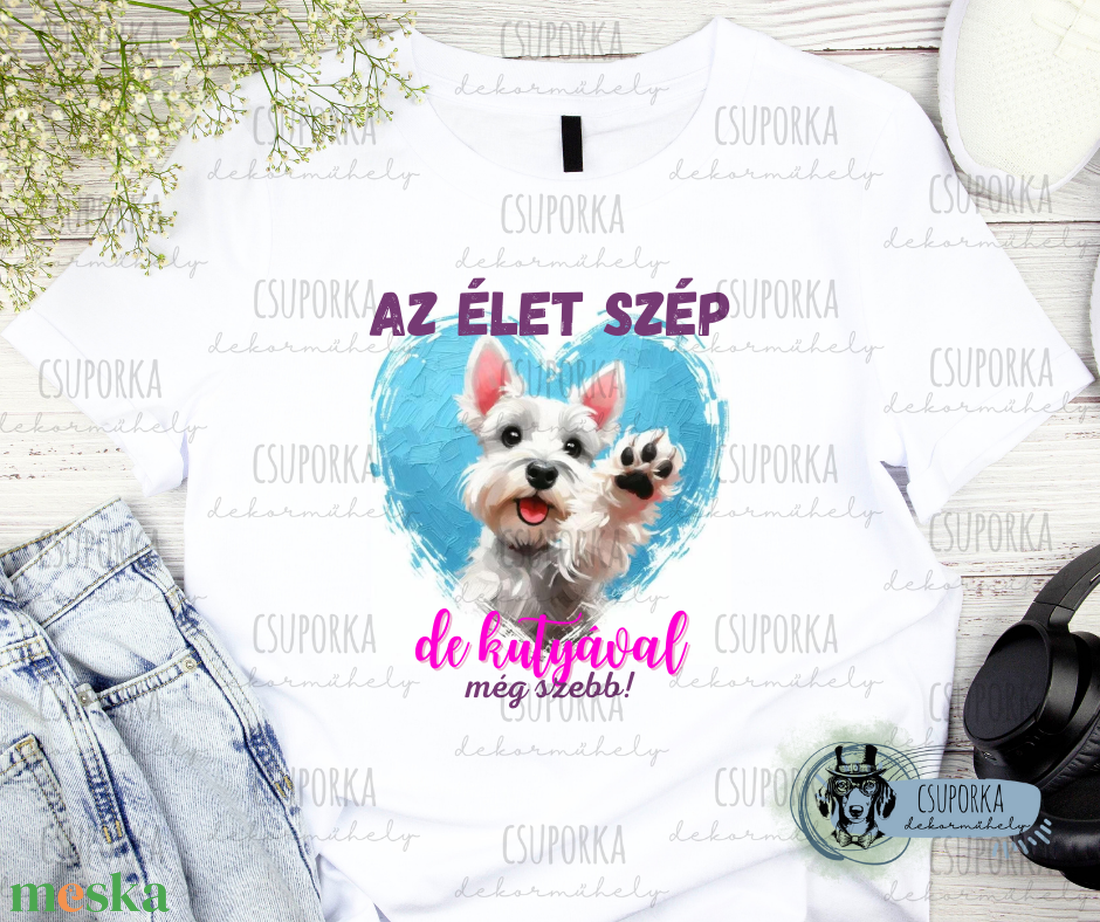 Kutyás unisex póló - Westie - ruha & divat - női ruha - póló, felső - Meska.hu Kutyás unisex póló - Westie - ruha & divat - női ruha - póló, felső - Meska.hu