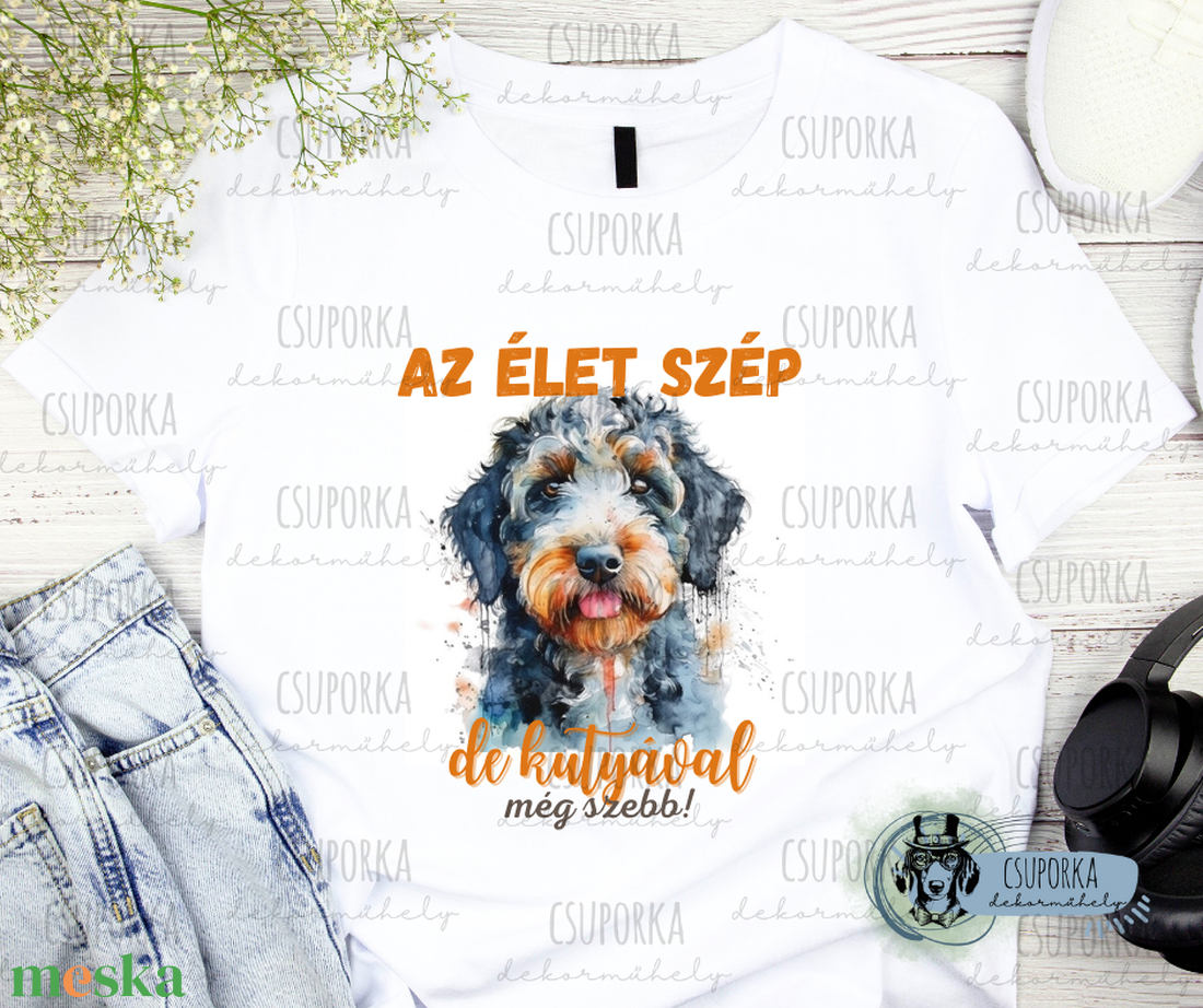 Kutyás unisex póló - Doodle tarka - ruha & divat - női ruha - póló, felső - Meska.hu Kutyás unisex póló - Doodle tarka - ruha & divat - női ruha - póló, felső - Meska.hu