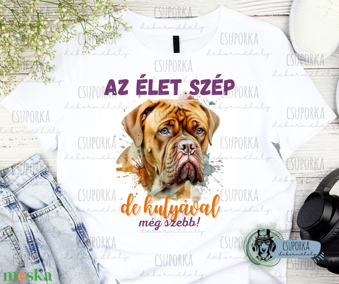 Kutyás unisex póló - Bordeauxi dog - ruha & divat - női ruha - póló, felső - Meska.hu Kutyás unisex póló - Bordeauxi dog - ruha & divat - női ruha - póló, felső - Meska.hu