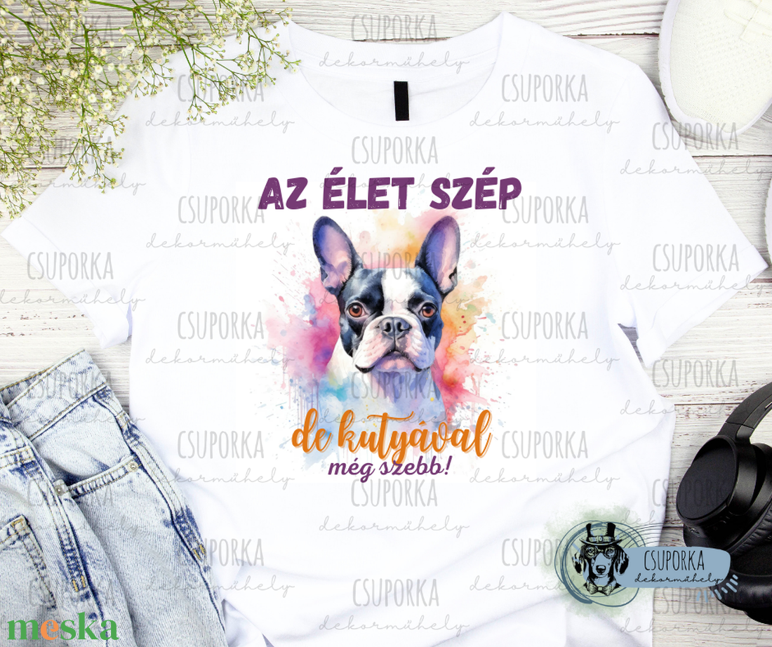 Kutyás unisex póló - Boston terrier - ruha & divat - női ruha - póló, felső - Meska.hu Kutyás unisex póló - Boston terrier - ruha & divat - női ruha - póló, felső - Meska.hu