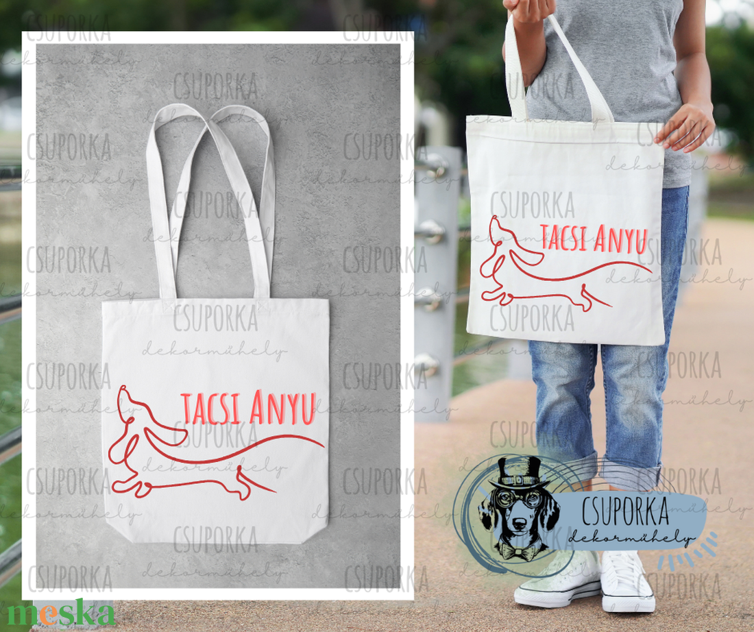 Bevásárlótáska - Tacsi anyu - táska & tok - bevásárlás & shopper táska - shopper, textiltáska, szatyor - Meska.hu Bevásárlótáska - Tacsi anyu - táska & tok - bevásárlás & shopper táska - shopper, textiltáska, szatyor - Meska.hu
