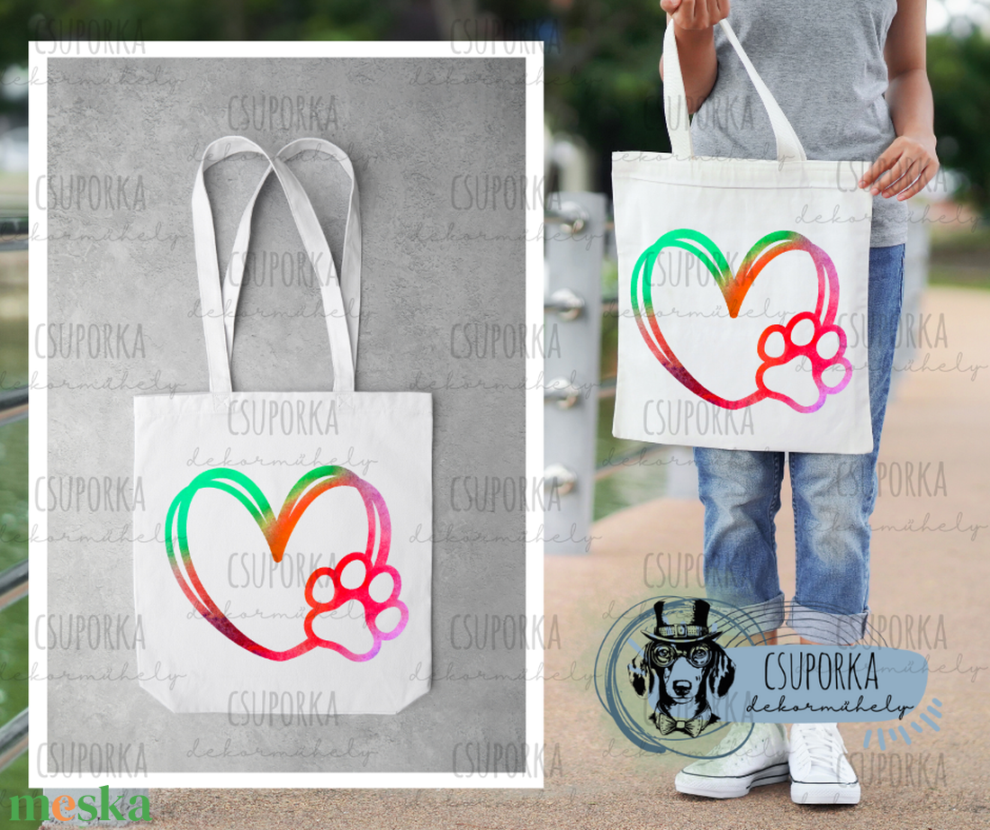Bevásárlótáska - mancs szív - táska & tok - bevásárlás & shopper táska - shopper, textiltáska, szatyor - Meska.hu Bevásárlótáska - mancs szív - táska & tok - bevásárlás & shopper táska - shopper, textiltáska, szatyor - Meska.hu