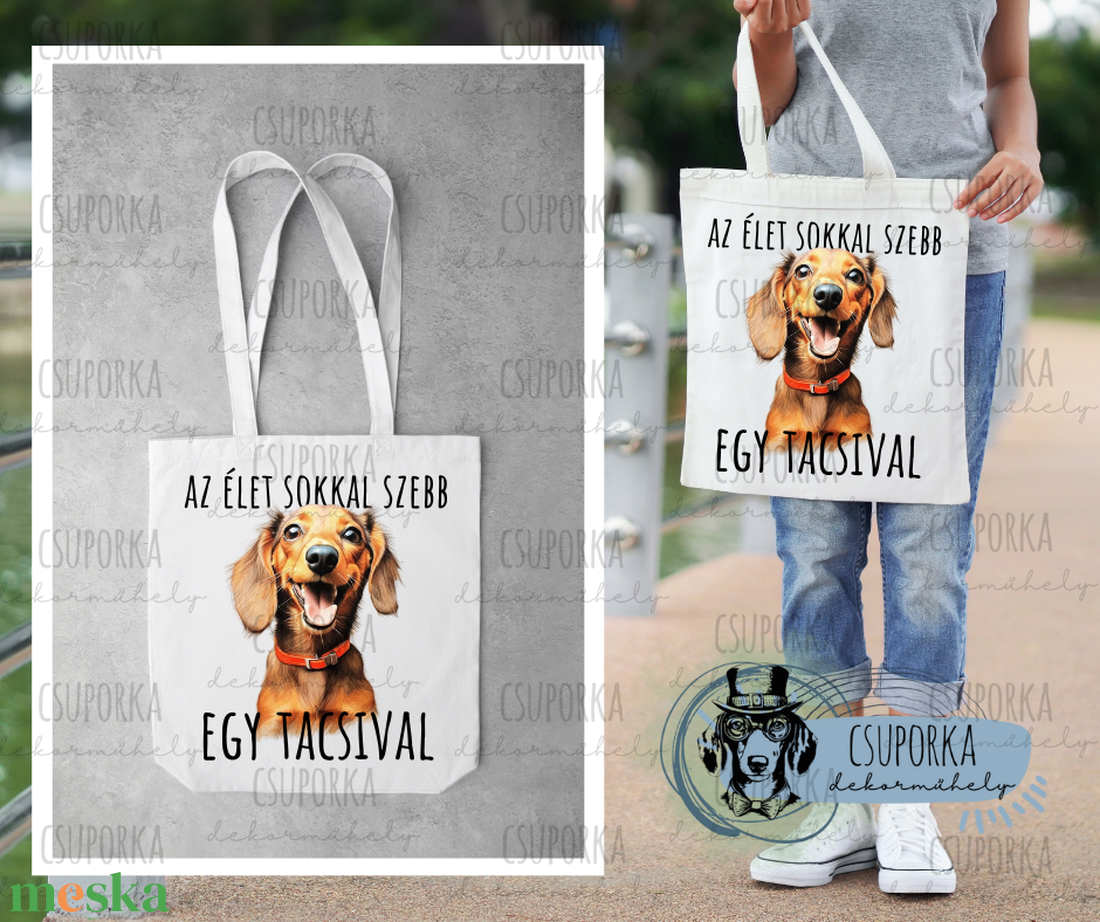 Bevásárlótáska - tacsi 4 - táska & tok - bevásárlás & shopper táska - shopper, textiltáska, szatyor - Meska.hu Bevásárlótáska - tacsi 4 - táska & tok - bevásárlás & shopper táska - shopper, textiltáska, szatyor - Meska.hu