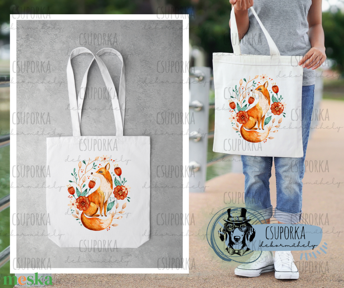 Bevásárlótáska - Róka - táska & tok - bevásárlás & shopper táska - shopper, textiltáska, szatyor - Meska.hu