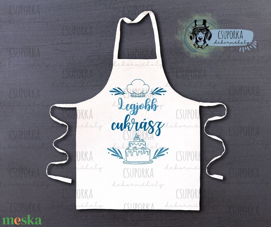 Kötény - Legjobb cukrász (kék) - otthon & életmód - konyhafelszerelés, tálalás - konyhai textil - kötény - Meska.hu Kötény - Legjobb cukrász (kék) - otthon & életmód - konyhafelszerelés, tálalás - konyhai textil - kötény - Meska.hu