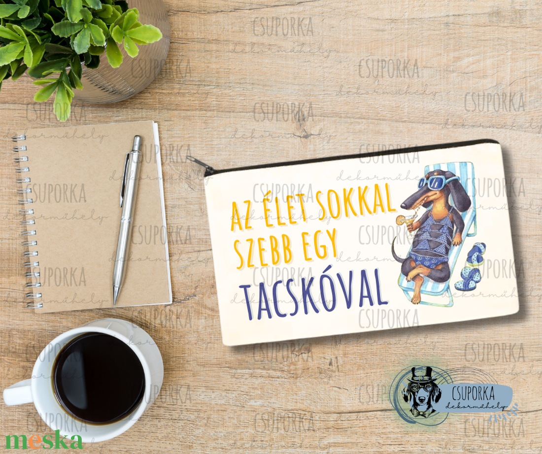 Zipzáras kozmetikai táska/tolltartó - Tacsival szép 4 - otthon & életmód - papír, írószer - tolltartó & ceruzatekercs - Meska.hu Zipzáras kozmetikai táska/tolltartó - Tacsival szép 4 - otthon & életmód - papír, írószer - tolltartó & ceruzatekercs - Meska.hu