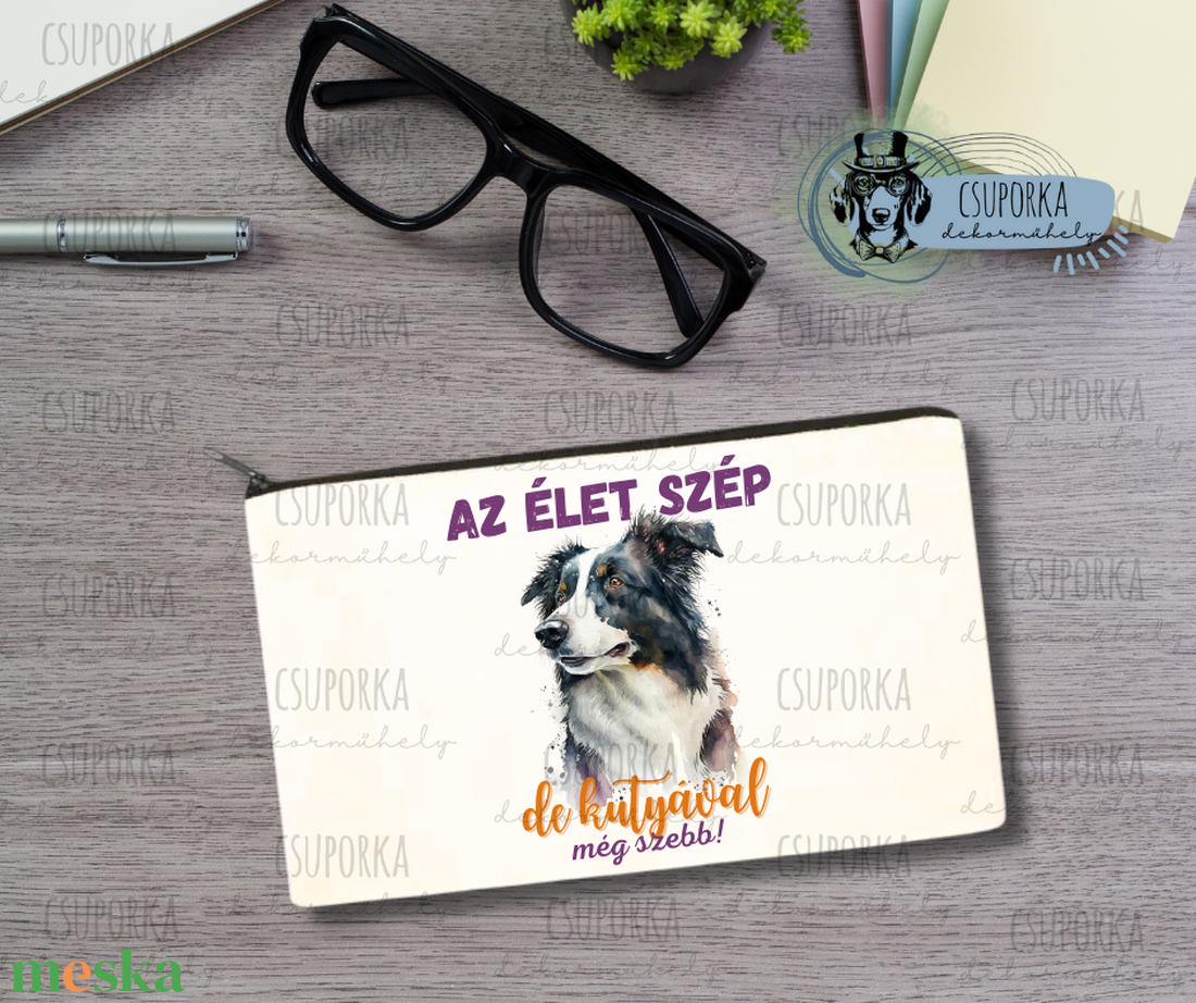 Zipzáras kozmetikai táska/tolltartó - Border collie - otthon & életmód - papír, írószer - tolltartó & ceruzatekercs - Meska.hu Zipzáras kozmetikai táska/tolltartó - Border collie - otthon & életmód - papír, írószer - tolltartó & ceruzatekercs - Meska.hu