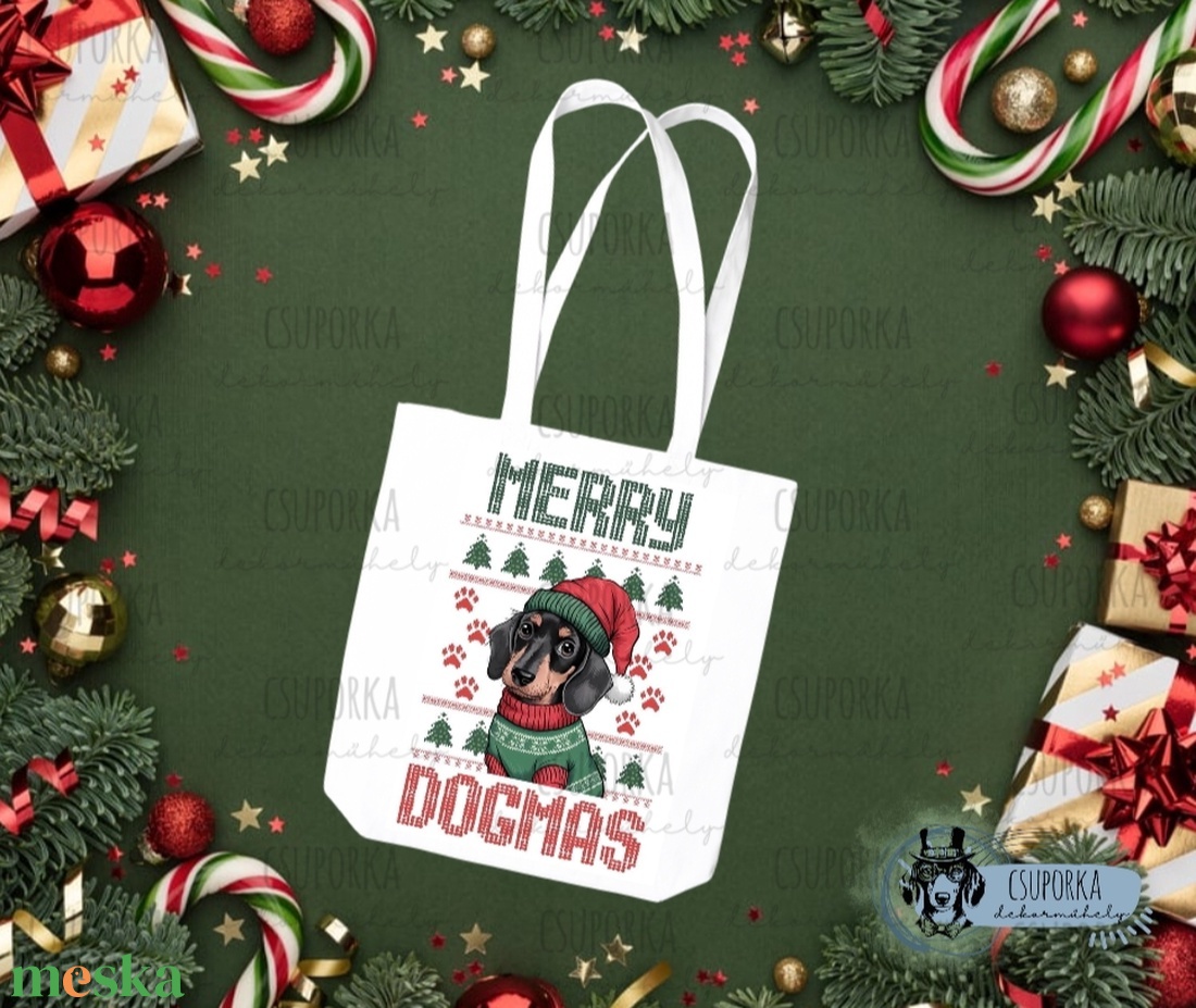 Bevásárlótáska - Karácsonyi tacskó feliratos - táska & tok - bevásárlás & shopper táska - shopper, textiltáska, szatyor - Meska.hu Bevásárlótáska - Karácsonyi tacskó feliratos - táska & tok - bevásárlás & shopper táska - shopper, textiltáska, szatyor - Meska.hu