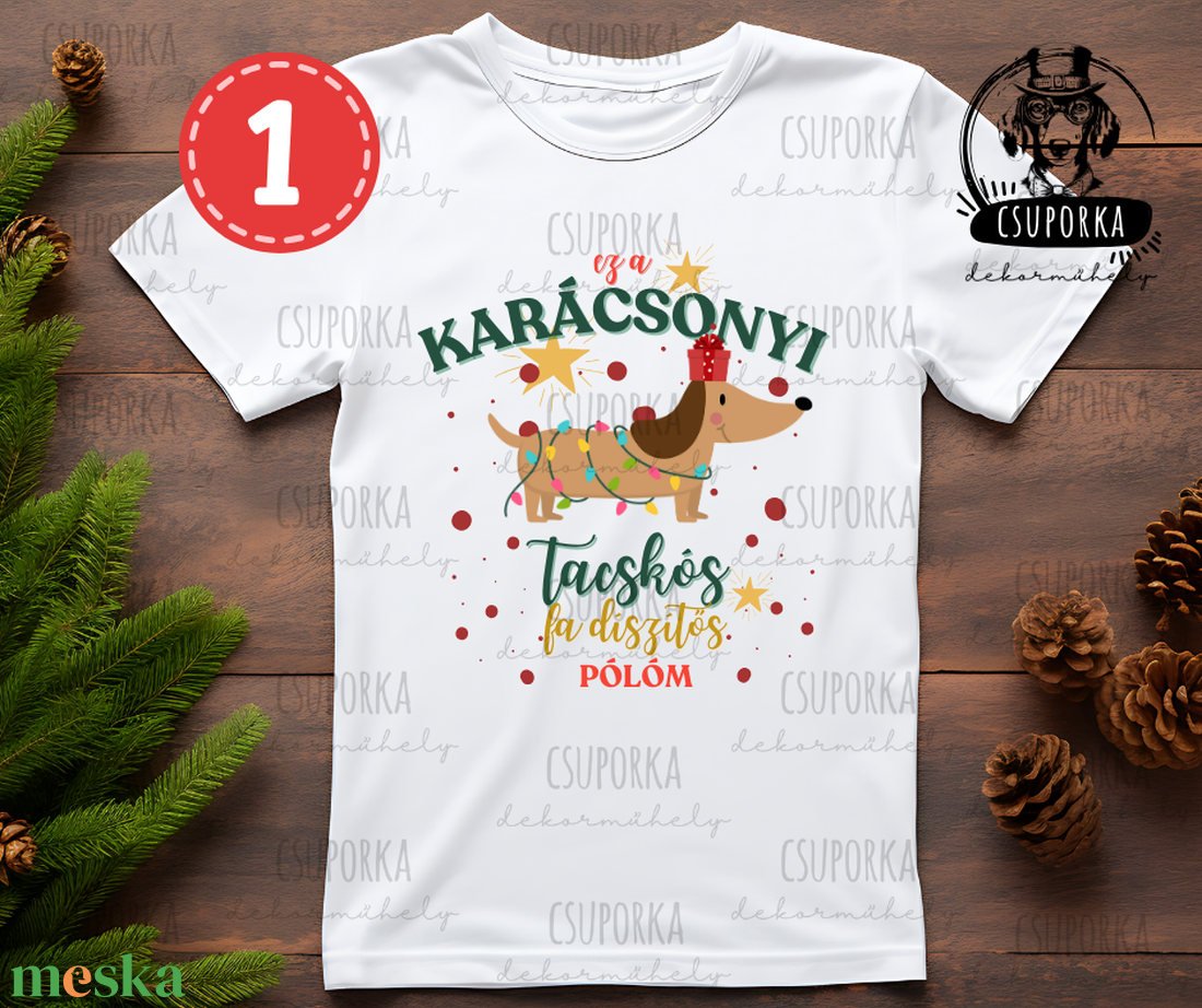 Tacsis karácsonyi póló - 4 féle mintával - karácsony - karácsonyi ruházat - karácsonyi póló & pulcsi - Meska.hu Tacsis karácsonyi póló - 4 féle mintával - karácsony - karácsonyi ruházat - karácsonyi póló & pulcsi - Meska.hu