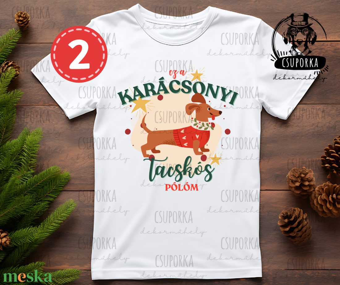 Tacsis karácsonyi póló - 4 féle mintával - karácsony - karácsonyi ruházat - karácsonyi póló & pulcsi - Meska.hu Tacsis karácsonyi póló - 4 féle mintával - karácsony - karácsonyi ruházat - karácsonyi póló & pulcsi - Meska.hu