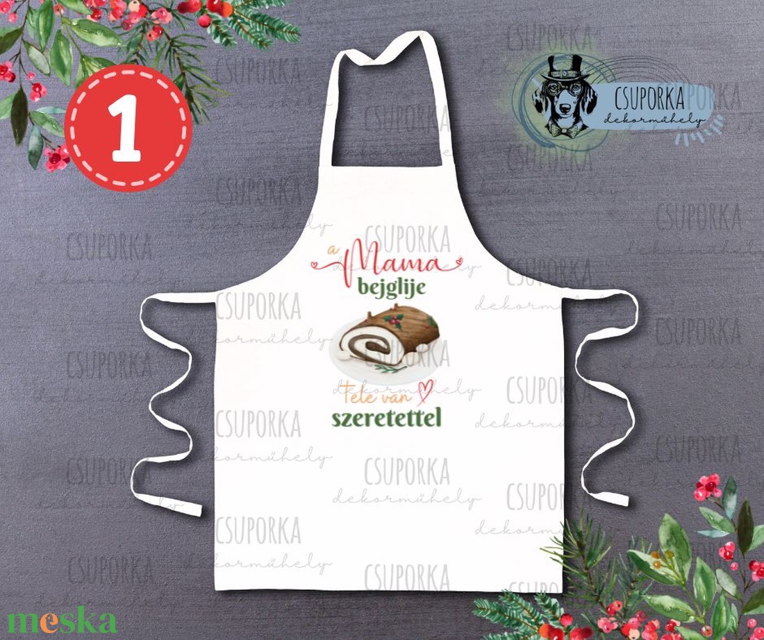 Karácsonyi kötény - Mama konyhája - otthon & életmód - konyhafelszerelés, tálalás - konyhai textil - kötény - Meska.hu Karácsonyi kötény - Mama konyhája - otthon & életmód - konyhafelszerelés, tálalás - konyhai textil - kötény - Meska.hu
