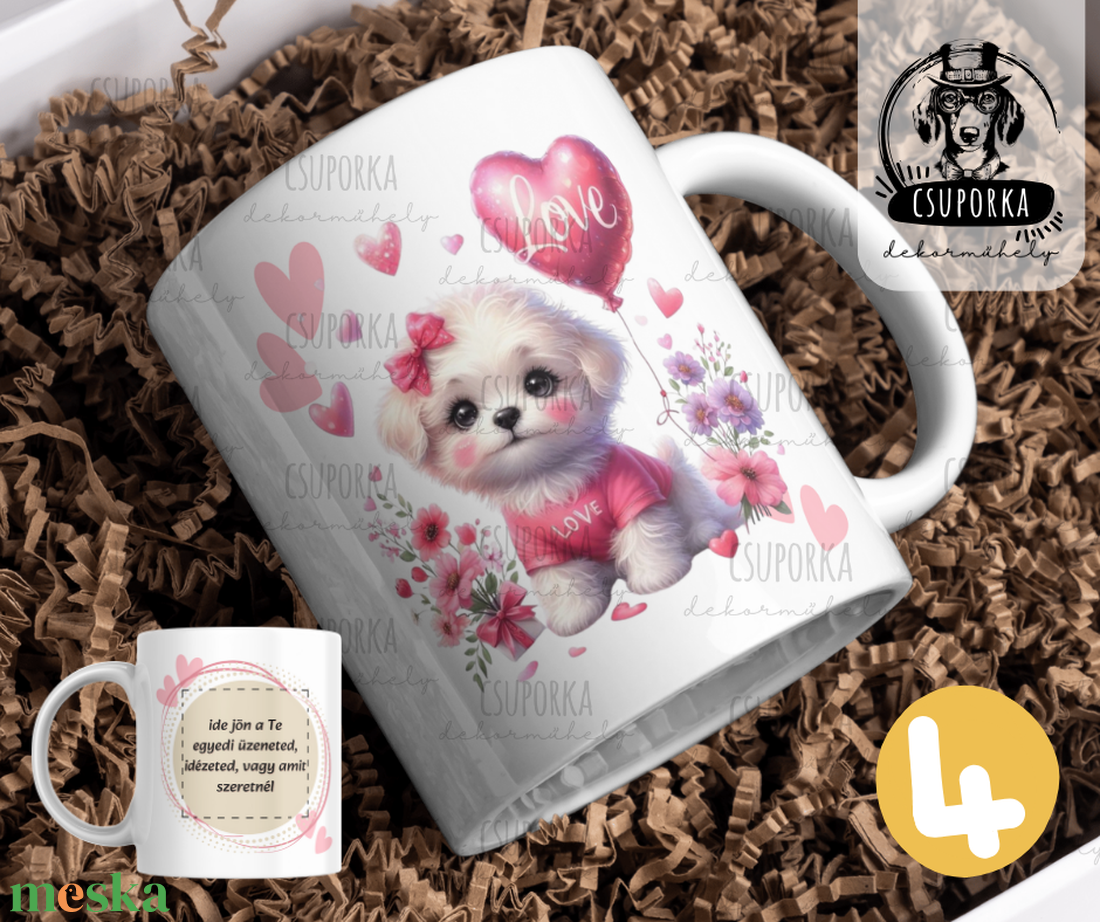 Kutyás bögre Valentin napra - 4 féle - otthon & életmód - konyhafelszerelés, tálalás - tálalás - bögre & csésze - Meska.hu Kutyás bögre Valentin napra - 4 féle - otthon & életmód - konyhafelszerelés, tálalás - tálalás - bögre & csésze - Meska.hu