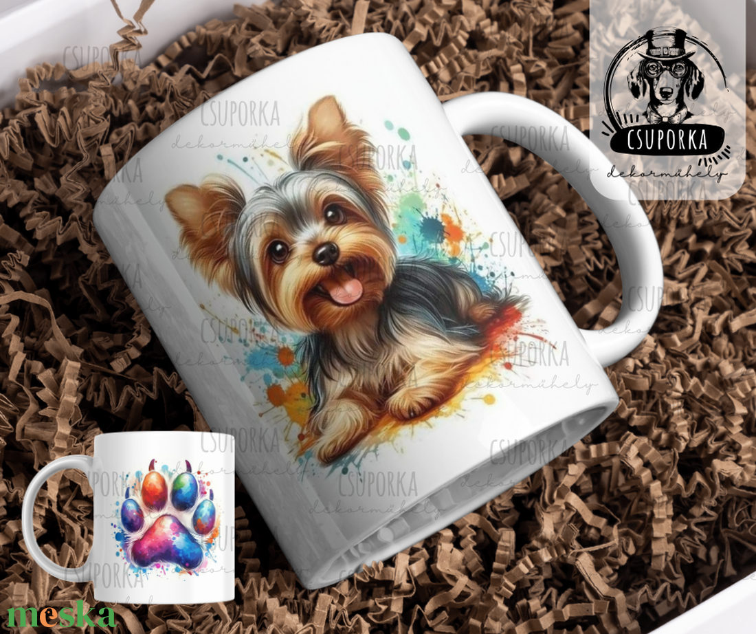 Kutyás bögre - Yorkshire terrier és kutyus mancs - otthon & életmód - konyhafelszerelés, tálalás - tálalás - bögre & csésze - Meska.hu Kutyás bögre - Yorkshire terrier és kutyus mancs - otthon & életmód - konyhafelszerelés, tálalás - tálalás - bögre & csésze - Meska.hu