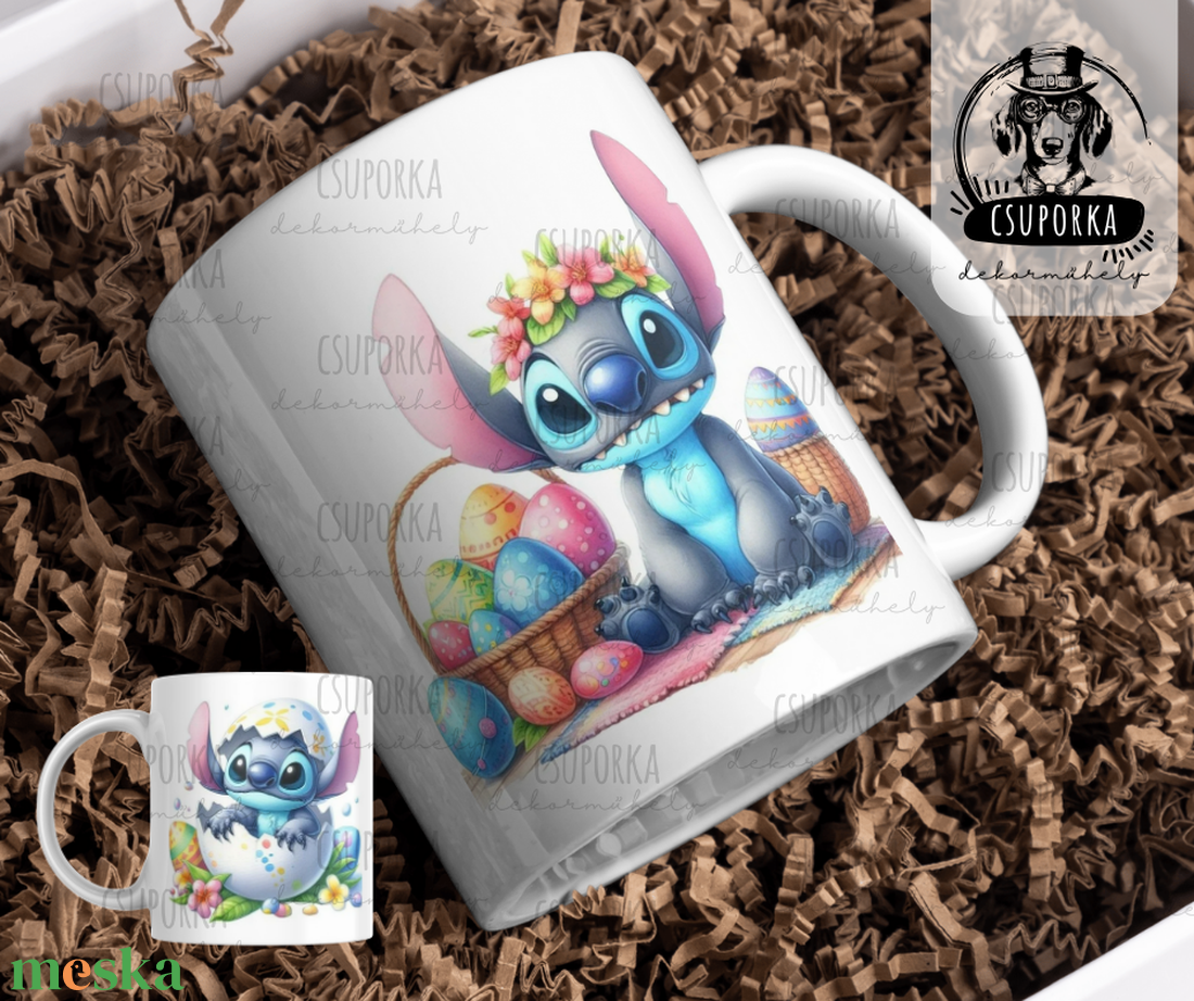 Húsvéti Stitch bögre - otthon & életmód - konyhafelszerelés, tálalás - tálalás - bögre & csésze - Meska.hu Húsvéti Stitch bögre - otthon & életmód - konyhafelszerelés, tálalás - tálalás - bögre & csésze - Meska.hu