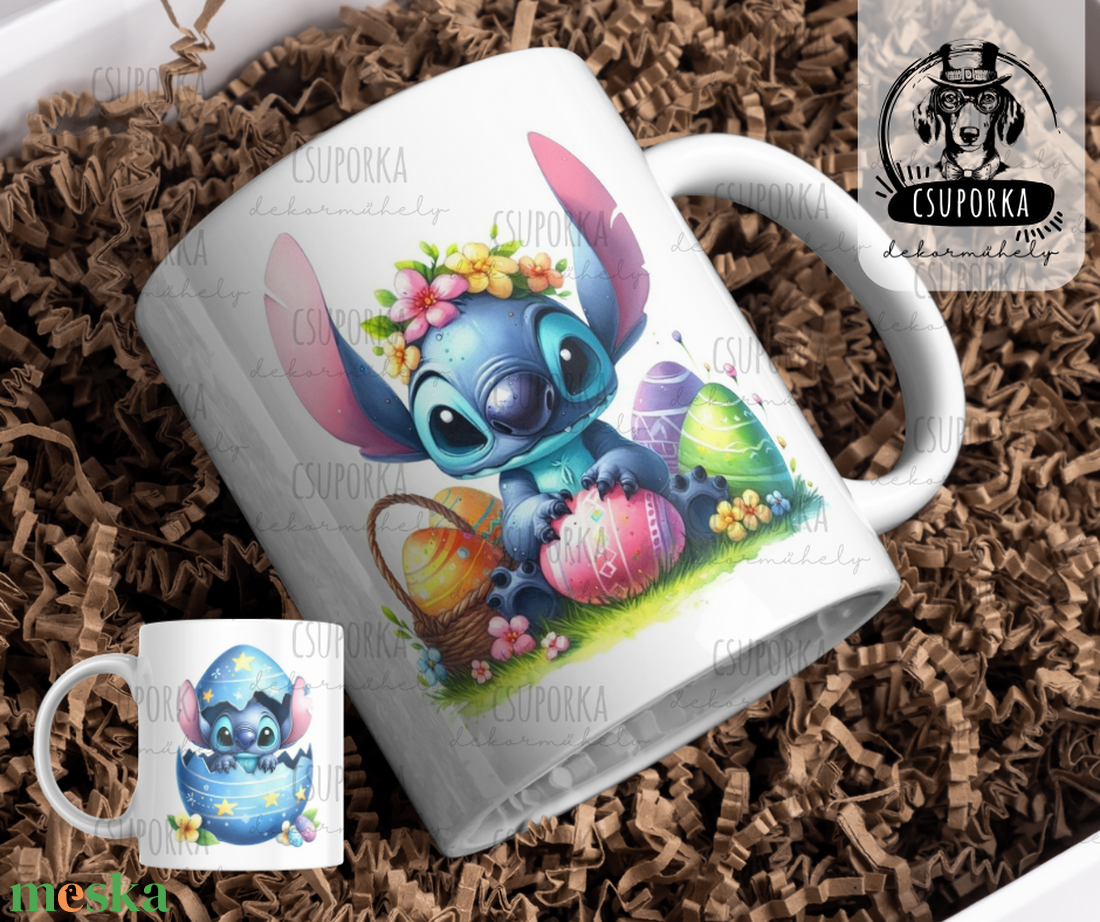 Húsvéti Stitch bögre - otthon & életmód - konyhafelszerelés, tálalás - tálalás - bögre & csésze - Meska.hu Húsvéti Stitch bögre - otthon & életmód - konyhafelszerelés, tálalás - tálalás - bögre & csésze - Meska.hu