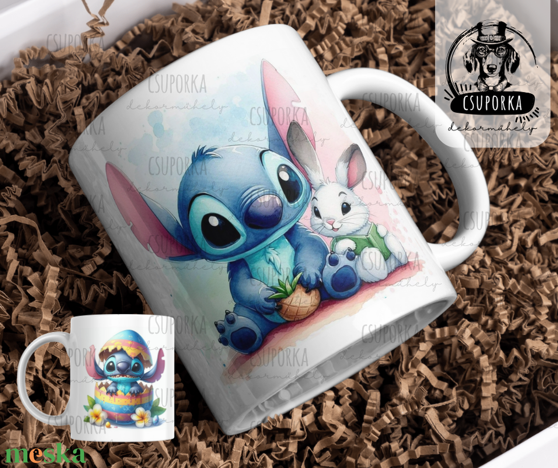 Húsvéti Stitch bögre - otthon & életmód - konyhafelszerelés, tálalás - tálalás - bögre & csésze - Meska.hu Húsvéti Stitch bögre - otthon & életmód - konyhafelszerelés, tálalás - tálalás - bögre & csésze - Meska.hu
