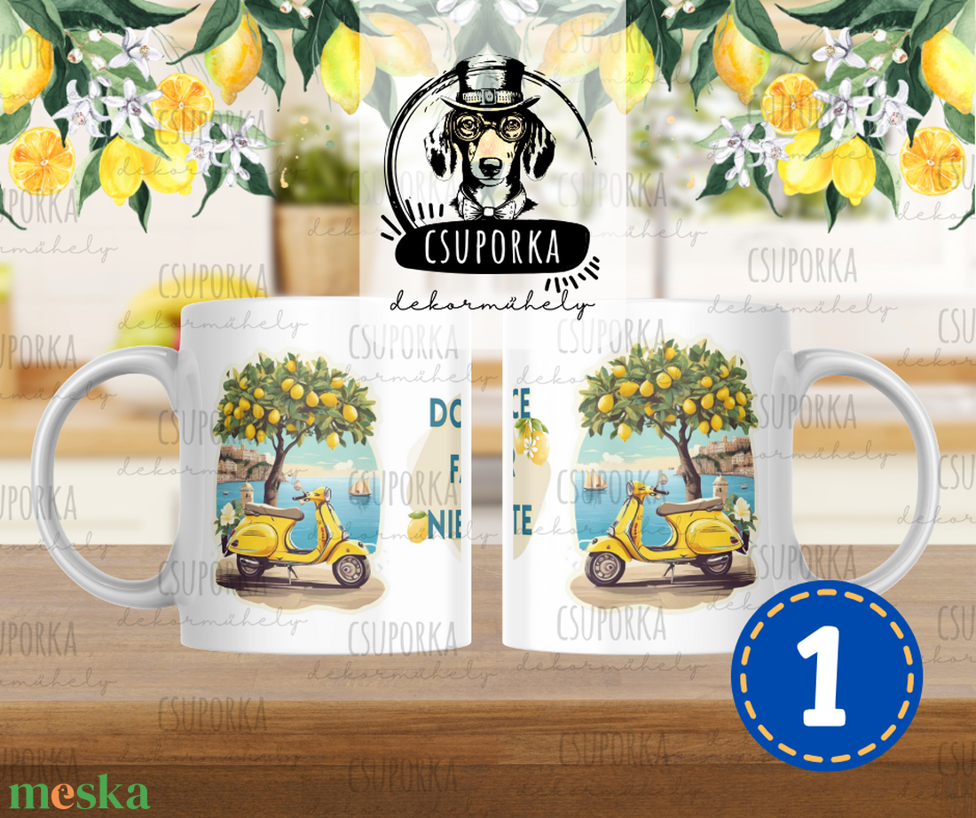 Dolce Far Niente bögre - Citrommal, Amalfi stílusban, 4 féle - otthon & életmód - konyhafelszerelés, tálalás - tálalás - bögre & csésze - Meska.hu Dolce Far Niente bögre - Citrommal, Amalfi stílusban, 4 féle - otthon & életmód - konyhafelszerelés, tálalás - tálalás - bögre & csésze - Meska.hu