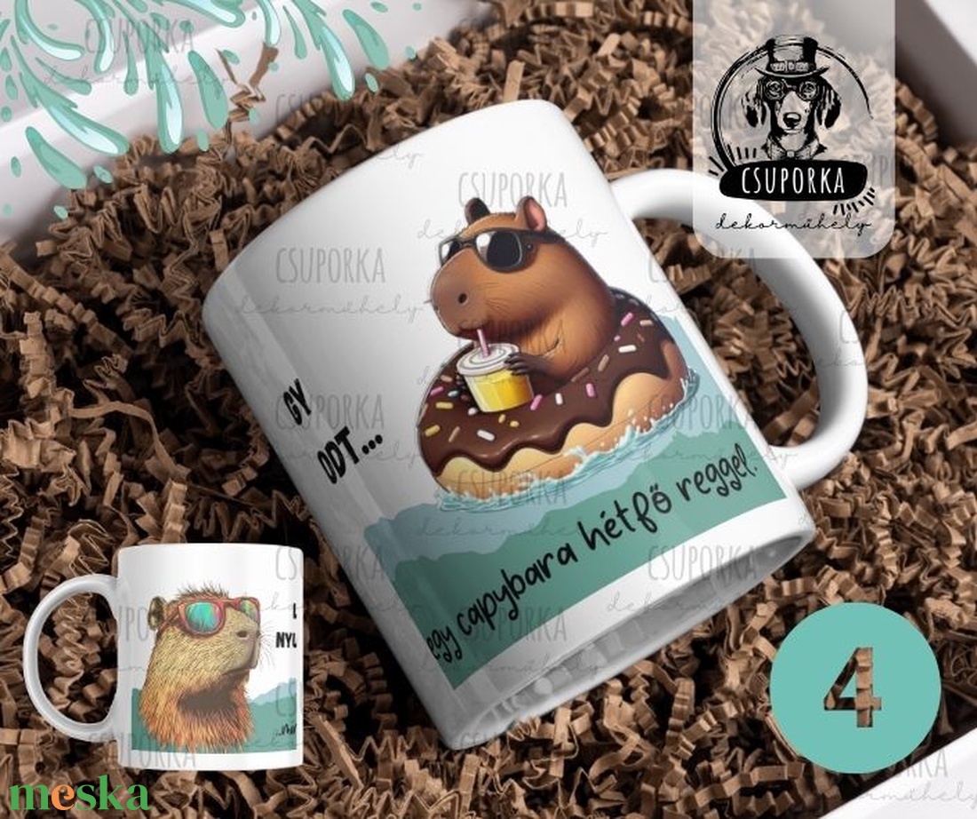 Capybara hétfő reggel 4 különböző mintával - otthon & életmód - konyhafelszerelés, tálalás - tálalás - bögre & csésze - Meska.hu Capybara hétfő reggel 4 különböző mintával - otthon & életmód - konyhafelszerelés, tálalás - tálalás - bögre & csésze - Meska.hu