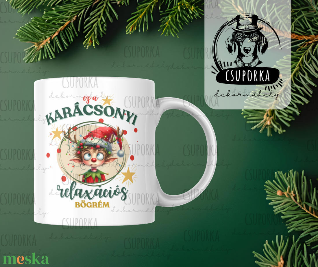 Karácsonyi Túlélőbögre � Vicces Kócos Grafikás Bögre a Ünnepi Káoszhoz - Humoros Karácsonyi Ajándék - otthon & életmód - konyhafelszerelés, tálalás - tálalás - bögre & csésze - Meska.hu