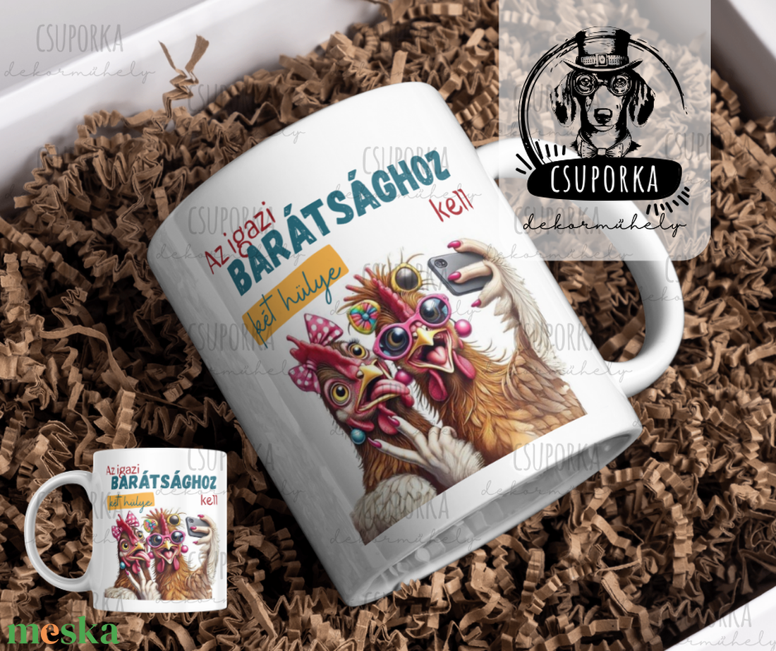 Igazi barátsághoz két hülye kell � lányos, vicces bögre - személyre szabható - otthon & életmód - konyhafelszerelés, tálalás - tálalás - bögre & csésze - Meska.hu