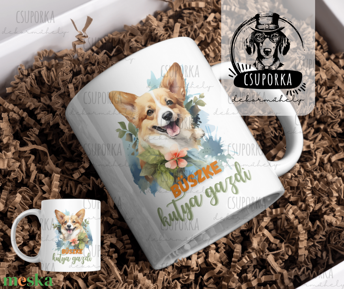 Corgi-kutyás bögre � aranyos, vicces és szívhez szóló - otthon & életmód - konyhafelszerelés, tálalás - tálalás - bögre & csésze - Meska.hu