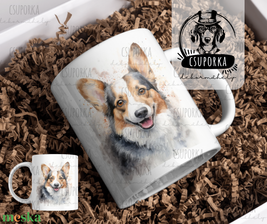 Corgi-kutyás bögre � aranyos, vicces és szívhez szóló - otthon & életmód - konyhafelszerelés, tálalás - tálalás - bögre & csésze - Meska.hu