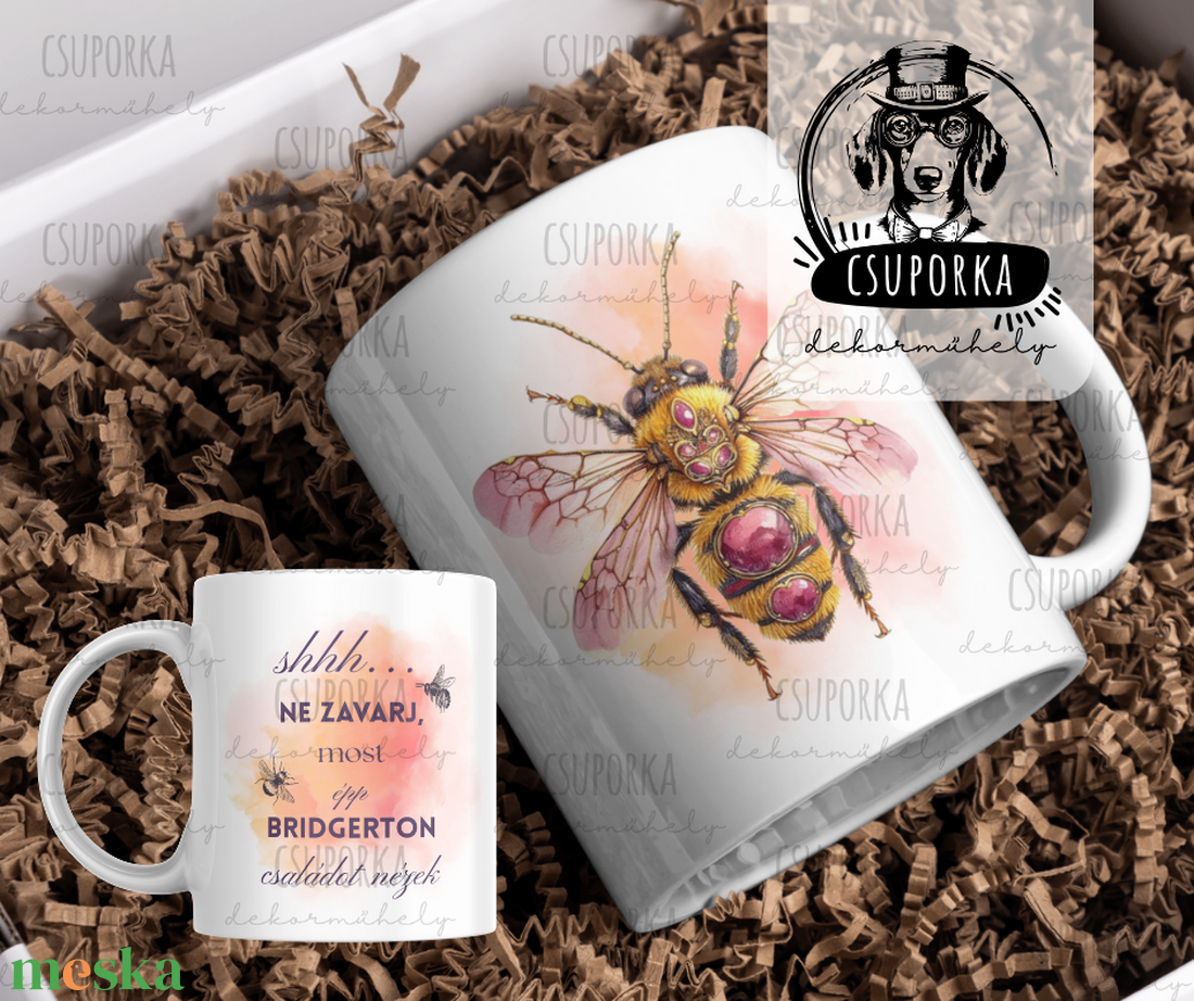 Bridgerton stílusú bögre � Ne zavarj, Bridgertont nézek - Rajongói ajándék - otthon & életmód - konyhafelszerelés, tálalás - tálalás - bögre & csésze - Meska.hu