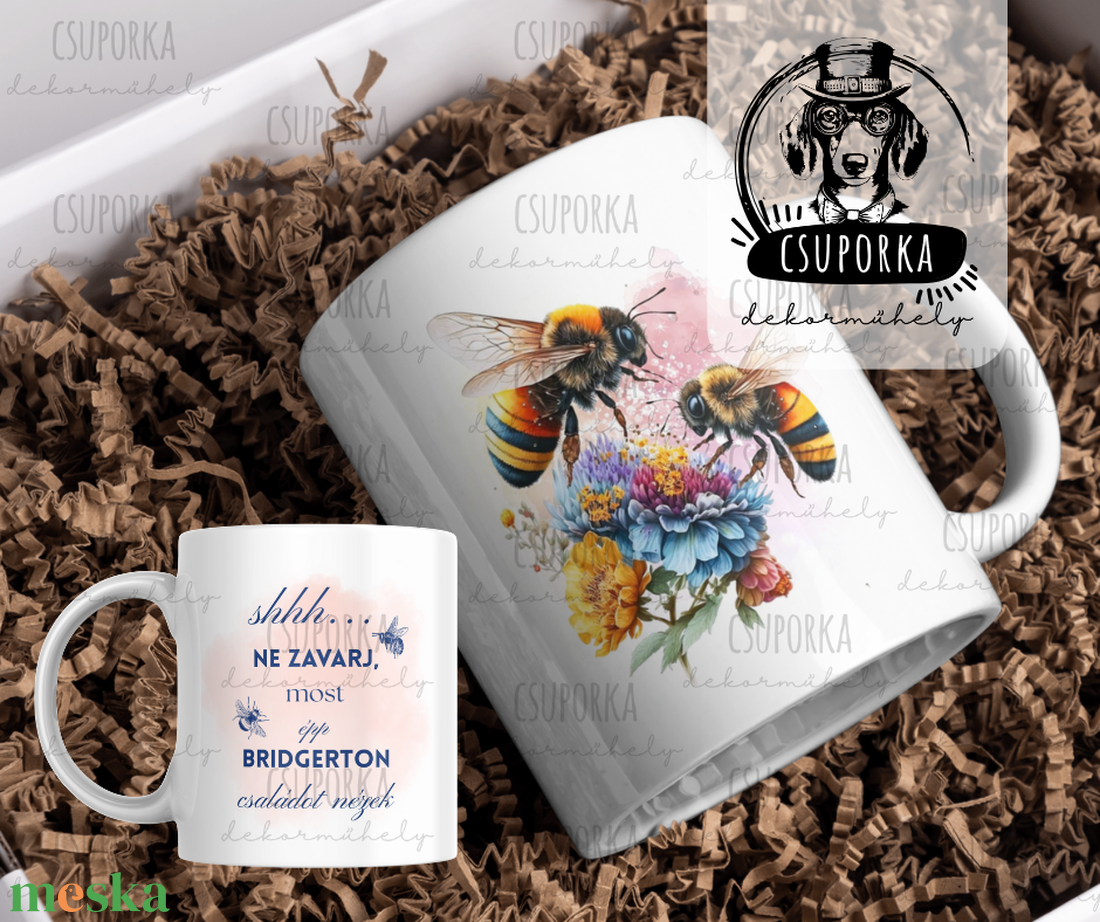 Bridgerton stílusú bögre � Ne zavarj, Bridgertont nézek - Rajongói ajándék - otthon & életmód - konyhafelszerelés, tálalás - tálalás - bögre & csésze - Meska.hu