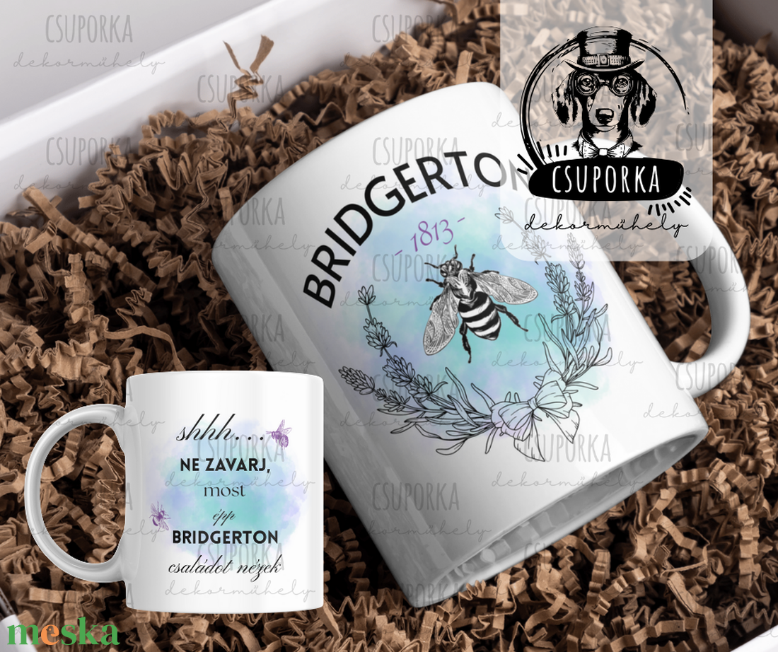 Bridgerton stílusú bögre � Ne zavarj, Bridgertont nézek - Rajongói ajándék - otthon & életmód - konyhafelszerelés, tálalás - tálalás - bögre & csésze - Meska.hu