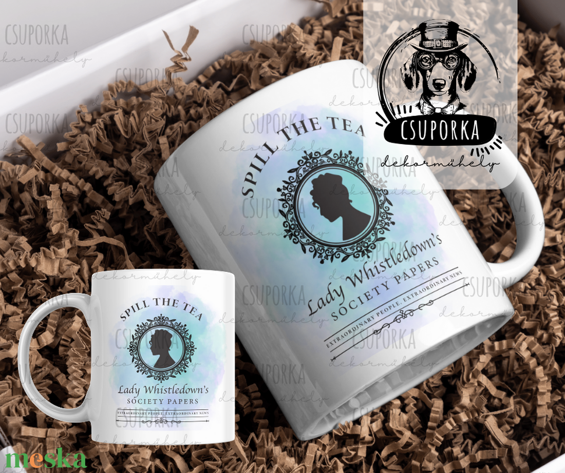 Bridgerton stílusú bögre � elegáns rajongói darab - otthon & életmód - konyhafelszerelés, tálalás - tálalás - bögre & csésze - Meska.hu