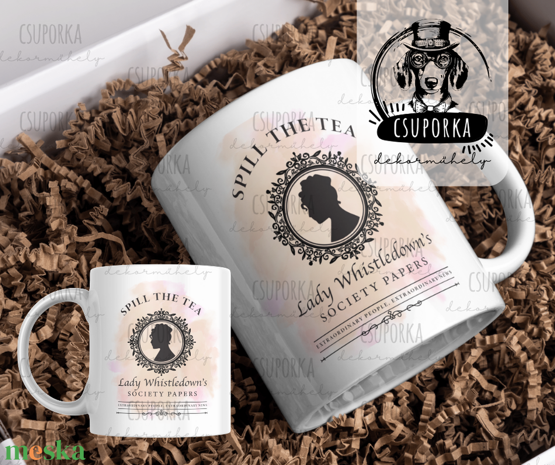 Bridgerton stílusú bögre � elegáns rajongói darab - otthon & életmód - konyhafelszerelés, tálalás - tálalás - bögre & csésze - Meska.hu