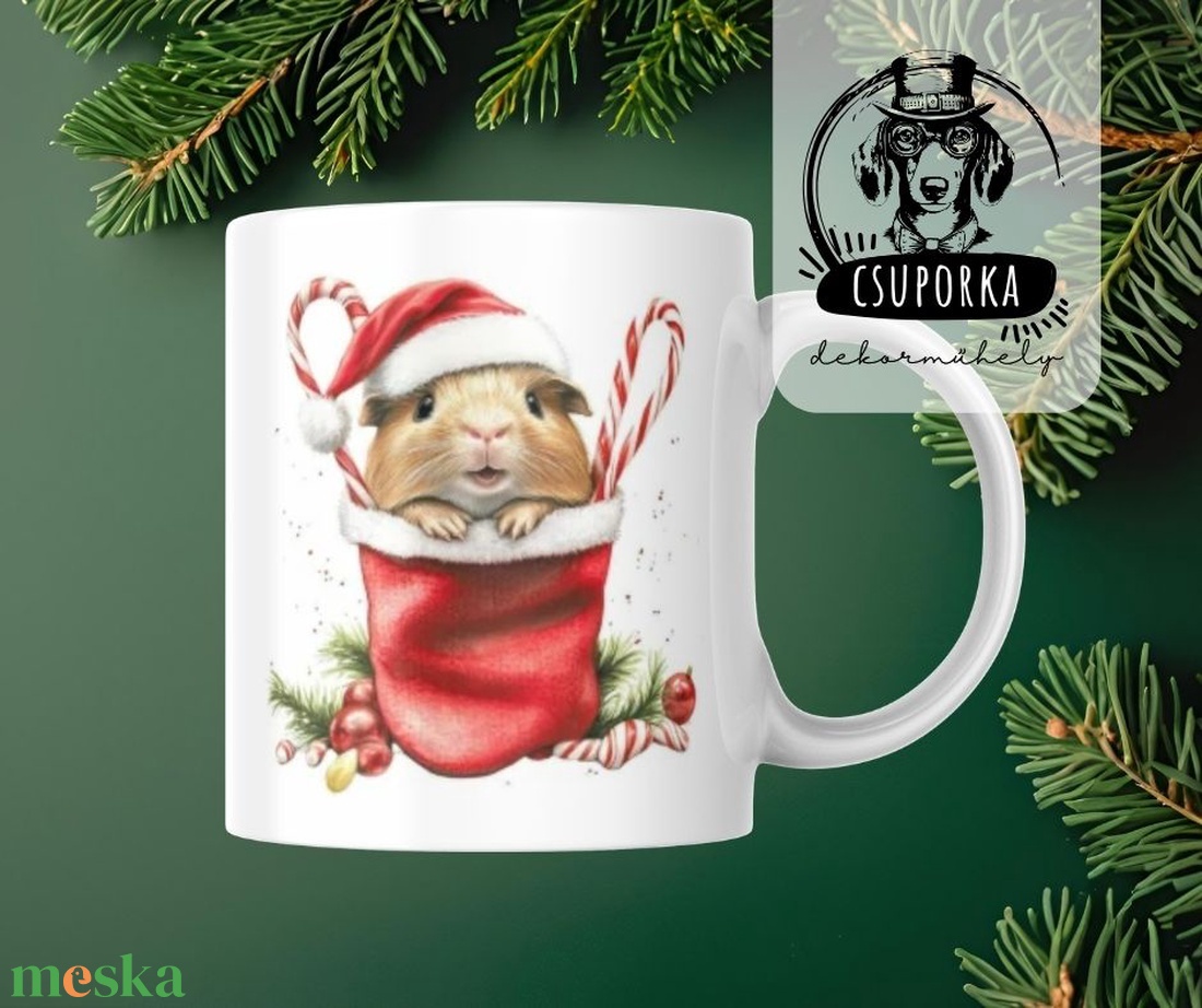 Cuki tengerimalacos karácsonyi bögre � édes ajándék kisállatrajongóknak - otthon & életmód - konyhafelszerelés, tálalás - tálalás - bögre & csésze - Meska.hu