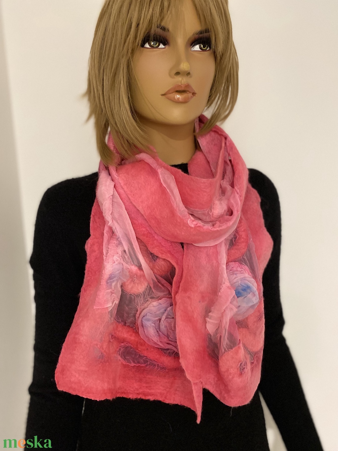 Pink selyemre nemezelt konnyu nyari gyapju sal 3D - ruha & divat - sál, sapka, kendő - sál - Meska.hu Pink selyemre nemezelt konnyu nyari gyapju sal 3D - ruha & divat - sál, sapka, kendő - sál - Meska.hu
