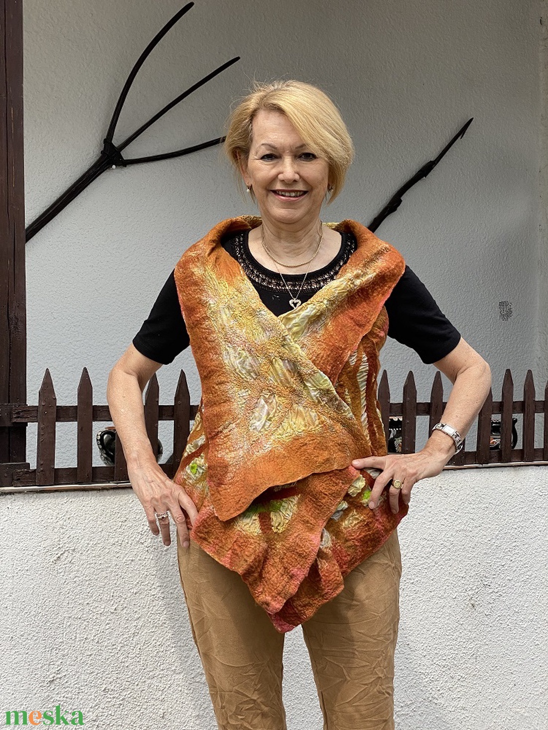 Selyemre nemezelt melleny mingket oldalan hordhato       - ruha & divat - női ruha - mellény - Meska.hu