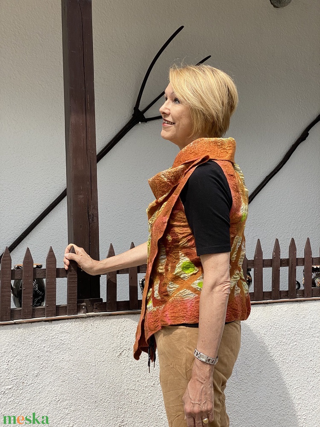 Selyemre nemezelt melleny mingket oldalan hordhato       - ruha & divat - női ruha - mellény - Meska.hu