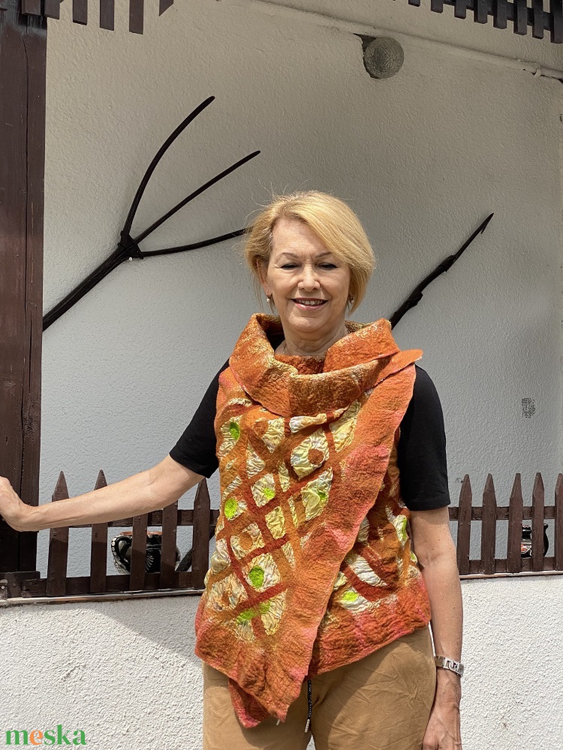 Selyemre nemezelt melleny mingket oldalan hordhato       - ruha & divat - női ruha - mellény - Meska.hu