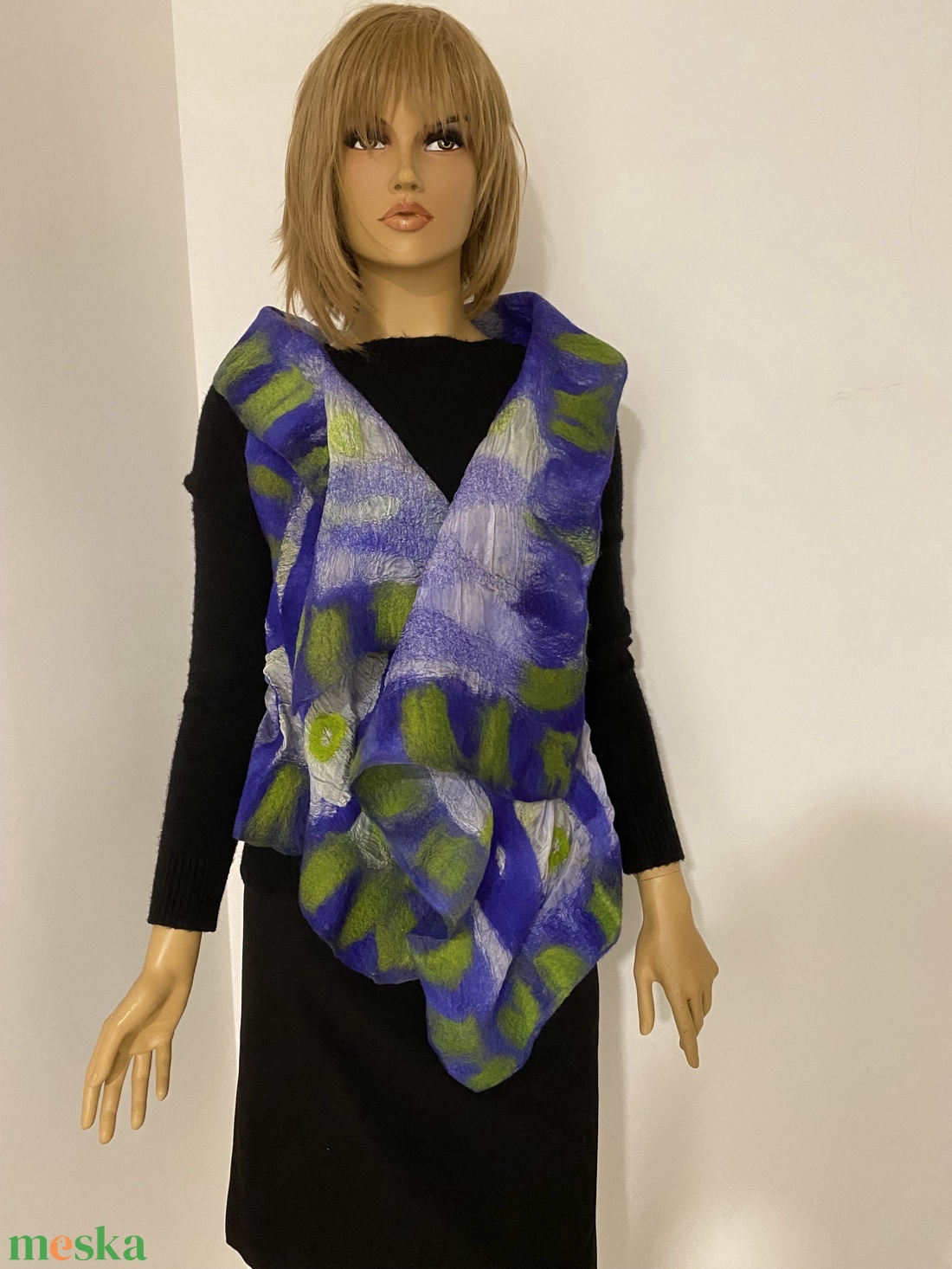 Kek zold selyem - ruha & divat - női ruha - mellény - Meska.hu