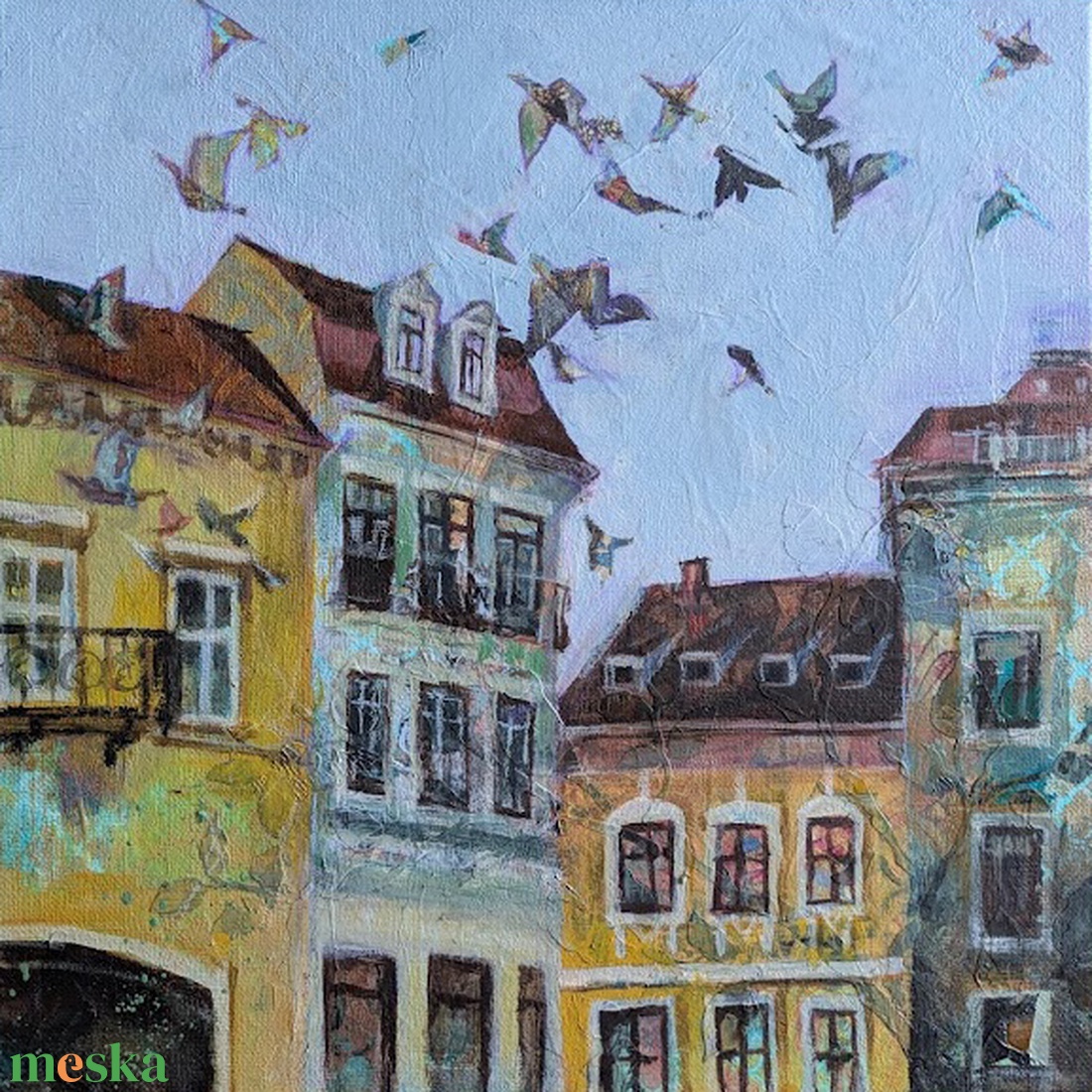 Suhog az utca - eredeti festmény - művészet - festmény - festmény vegyes technika - Meska.hu