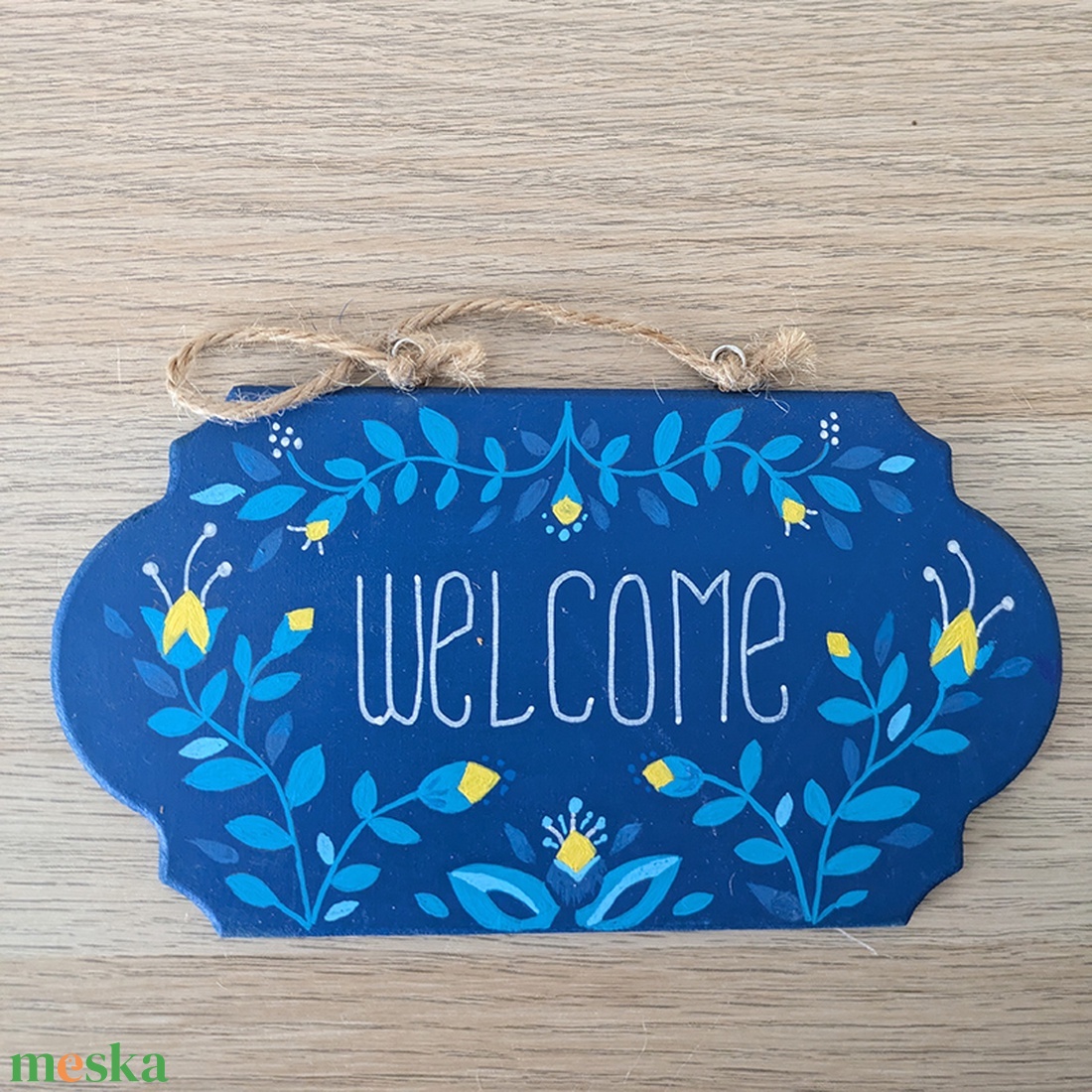 Üdvözlő tábla, kézzel festett - otthon & életmód - dekoráció - ajtó- és ablak dekoráció - ajtótábla - Meska.hu
