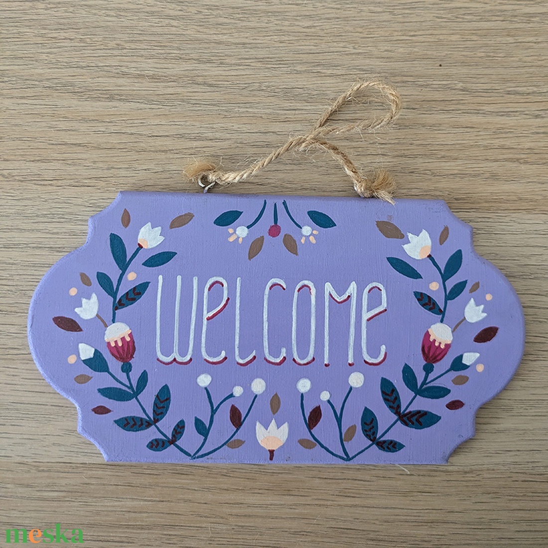 Üdvözlő tábla, kézzel festett - otthon & életmód - dekoráció - ajtó- és ablak dekoráció - ajtótábla - Meska.hu