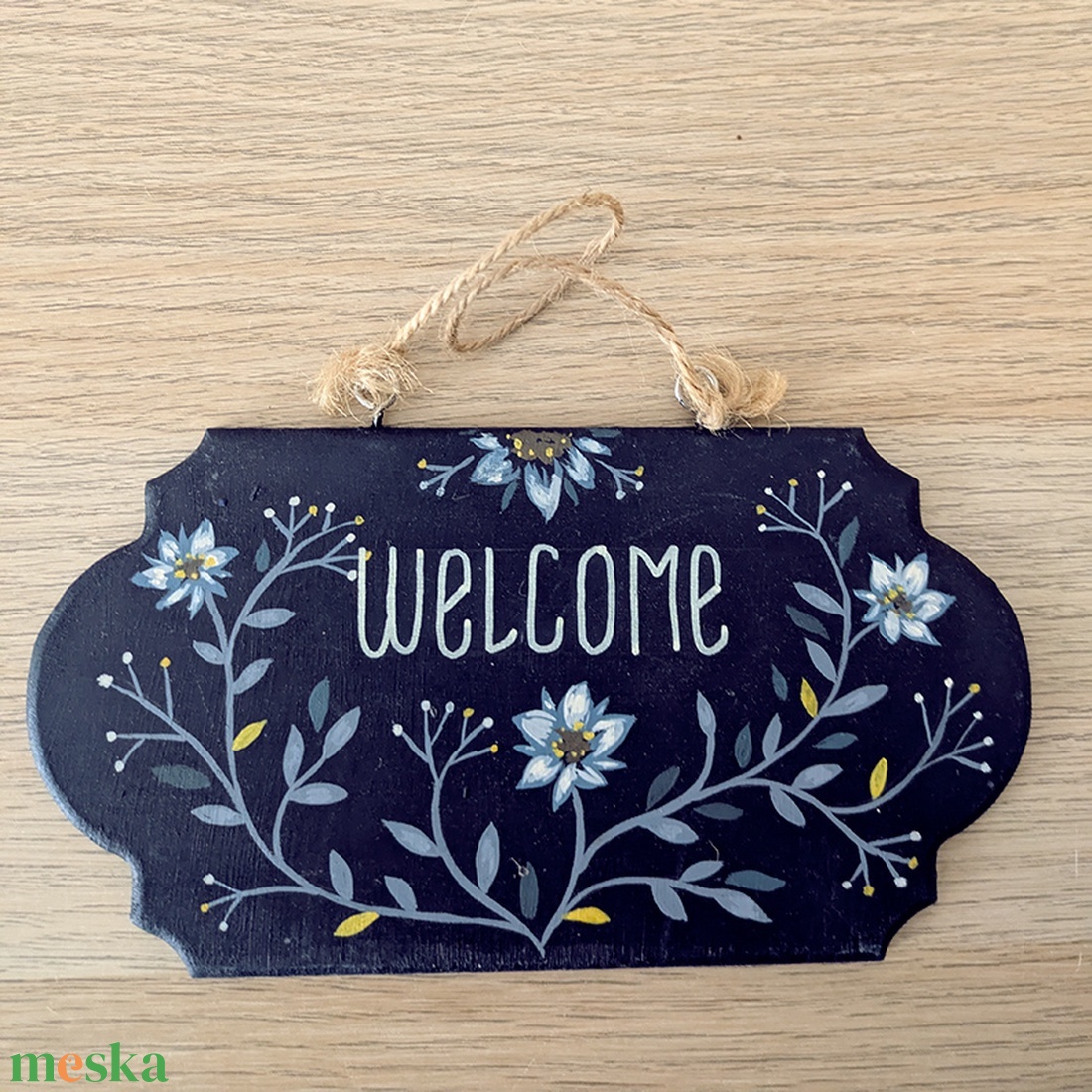 Üdvözlő tábla, kézzel festett - otthon & életmód - dekoráció - ajtó- és ablak dekoráció - ajtótábla - Meska.hu