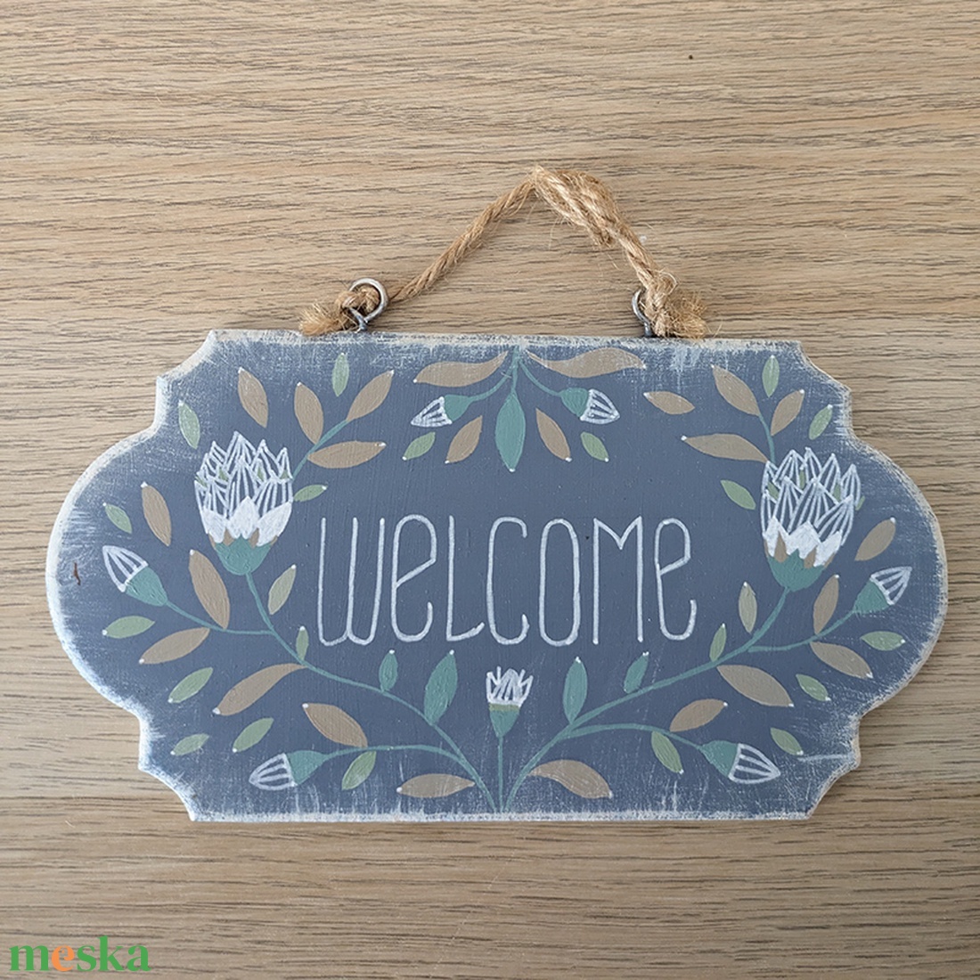 Üdvözlő tábla, kézzel festett - otthon & életmód - dekoráció - ajtó- és ablak dekoráció - ajtótábla - Meska.hu