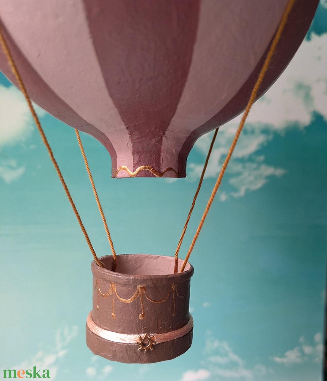 Papírmasé hőlégballon - barna - diy (csináld magad) - szabásminta, útmutató - kötésminták - Meska.hu