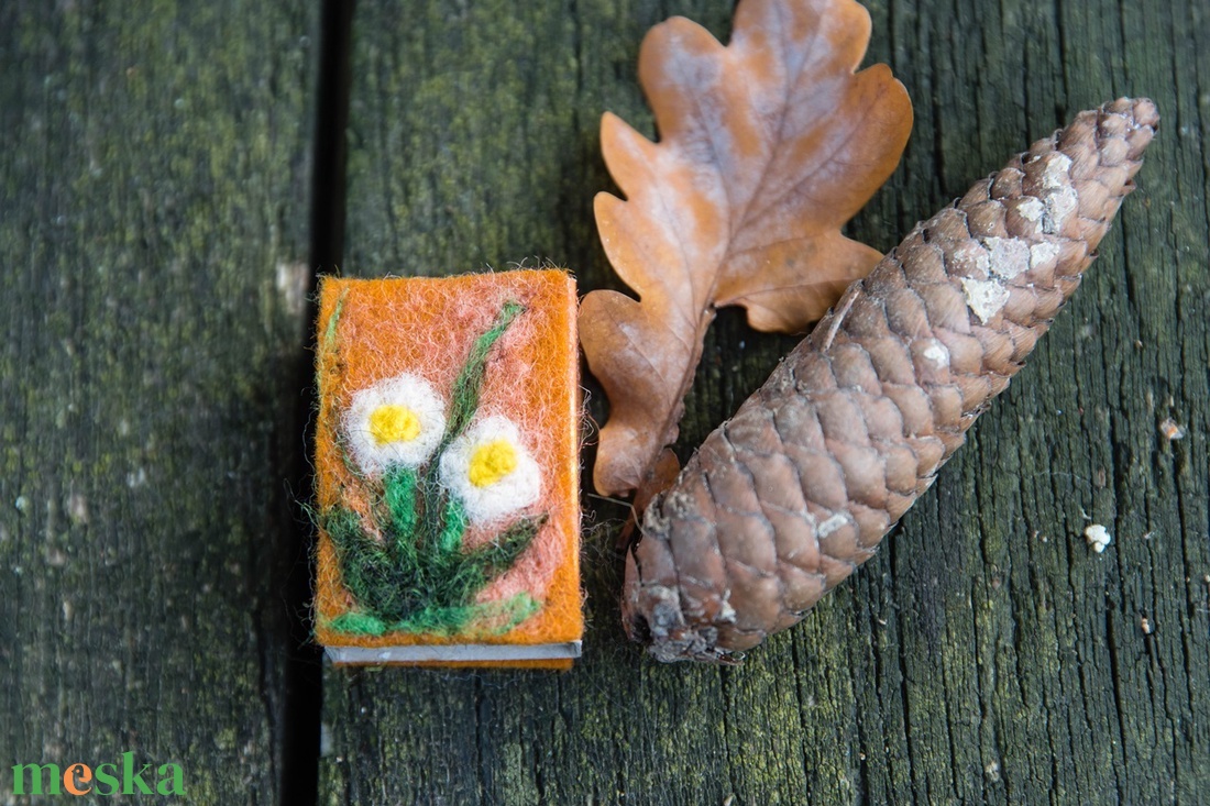 Őszi virágos   gyufás skatulya - játék & sport - készségfejlesztő és logikai játék - montessori szivárvány, waldorf játékok - Meska.hu