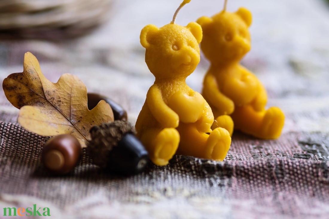 Maci szívecskével /tortára is tehető gyertya/ - karácsony - adventi díszek - adventi gyertyadíszek és koszorúdíszek - Meska.hu